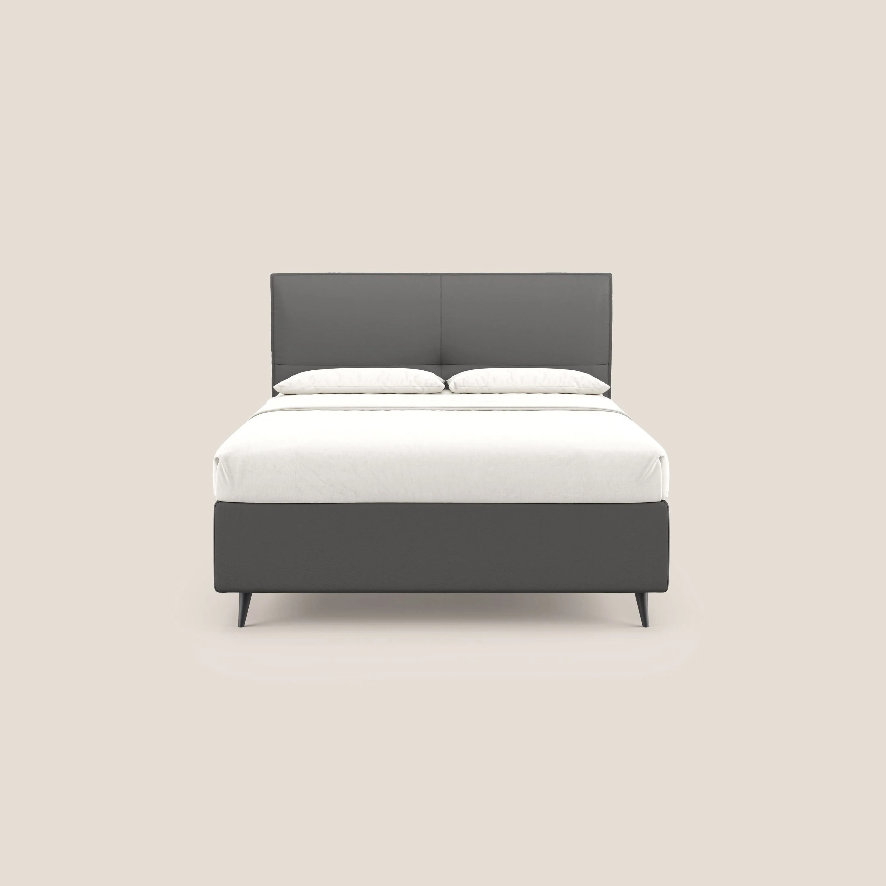 Greta lit coffre aux dimensions SLIM avec tête de lit matelassée en similicuir imperméable T04 anthracite - Image 3