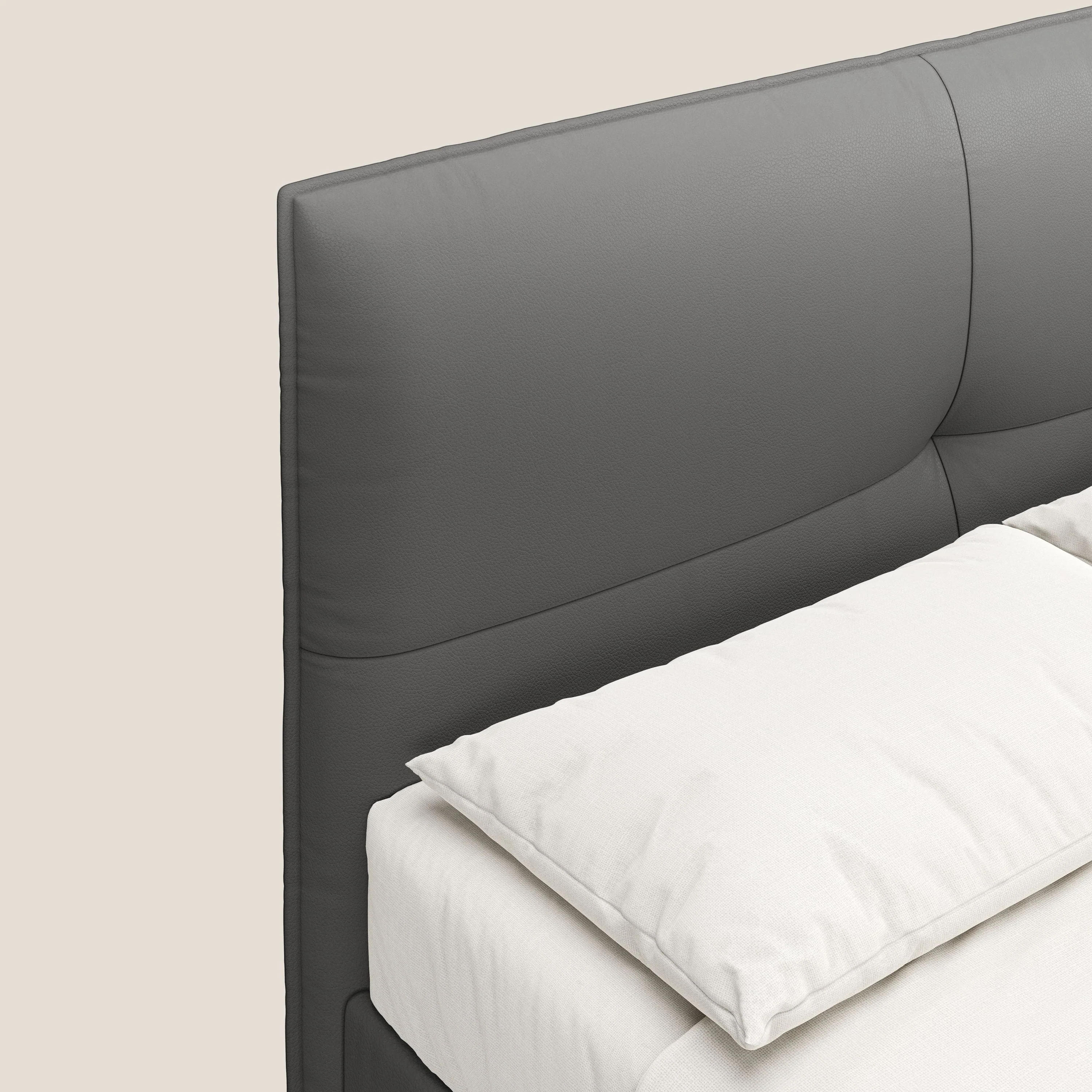 Greta lit coffre aux dimensions SLIM avec tête de lit matelassée en similicuir imperméable T04 anthracite - Image 6