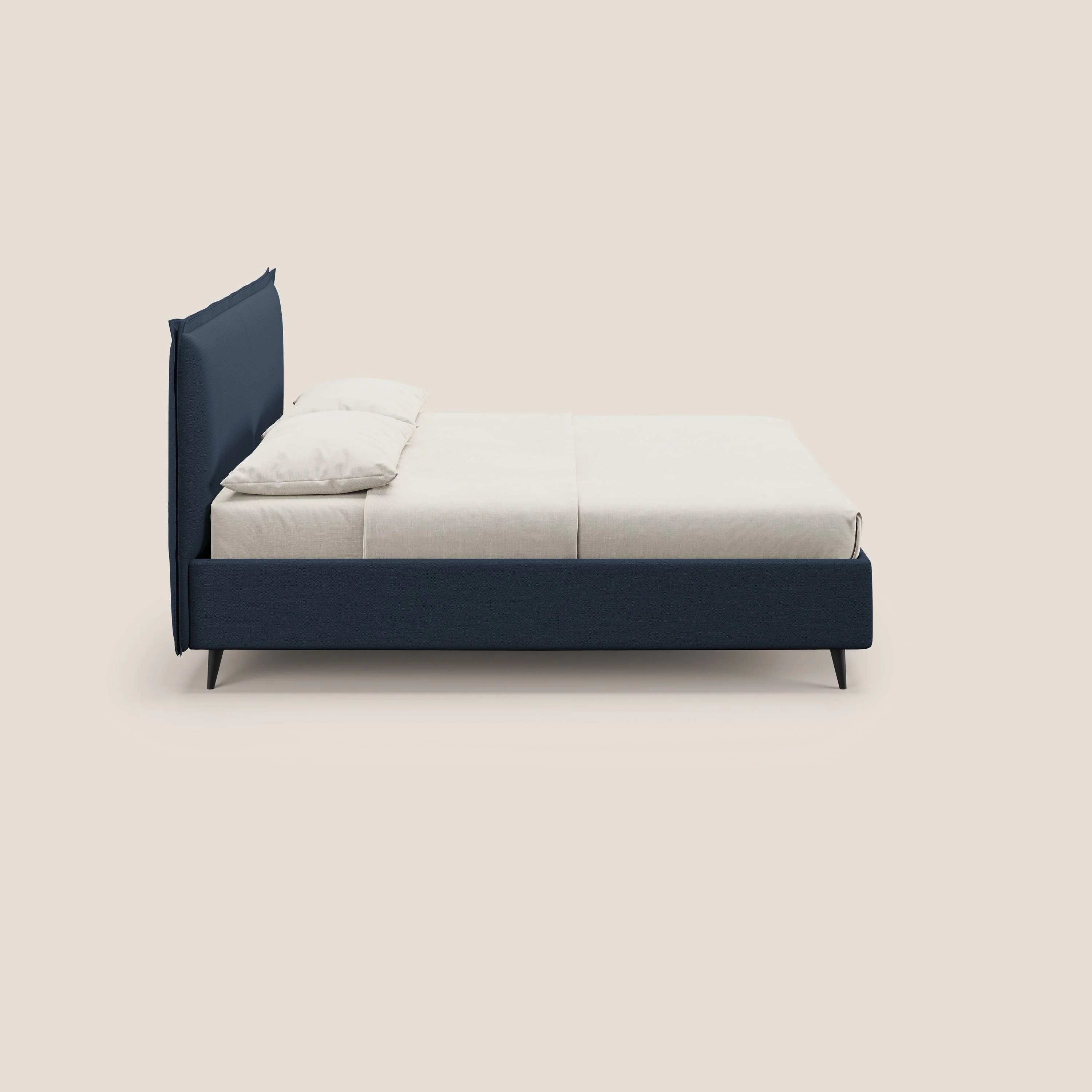 Hans lit rembourré avec coffre au style minimaliste en tissu imperméable T19 bleu - Image 4