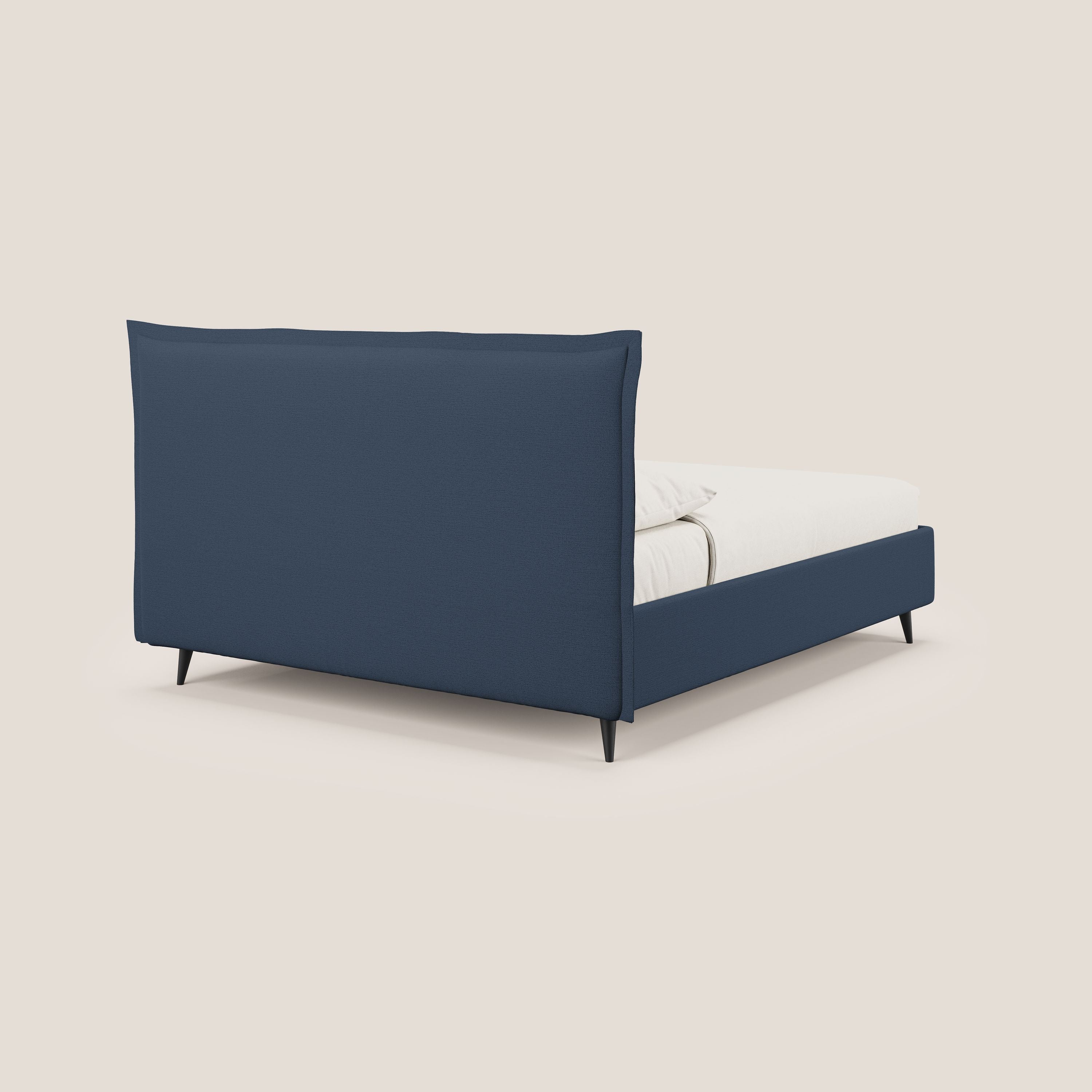 Hans lit rembourré avec coffre au style minimaliste en tissu imperméable T19 bleu - Image 5