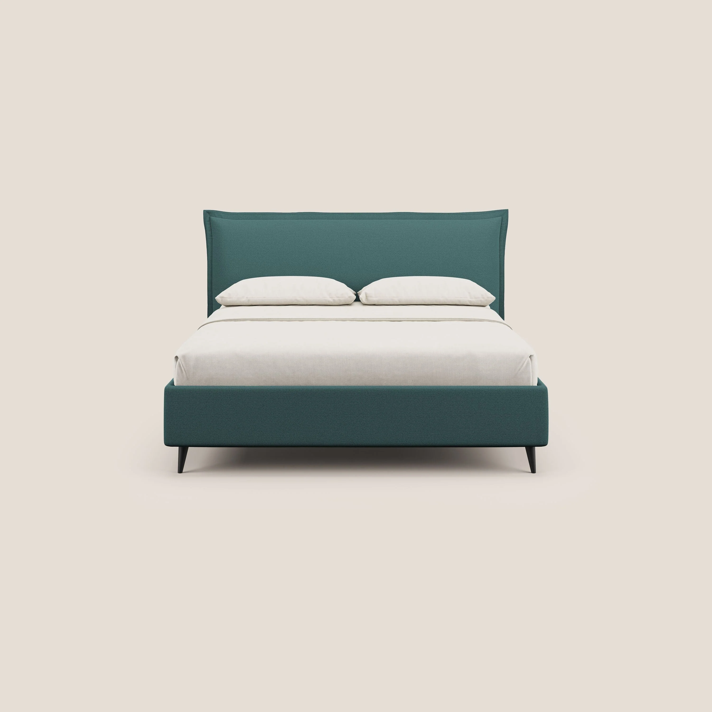Hans lit rembourré avec coffre au style minimaliste en tissu imperméable T19 bleu canard - Image 2