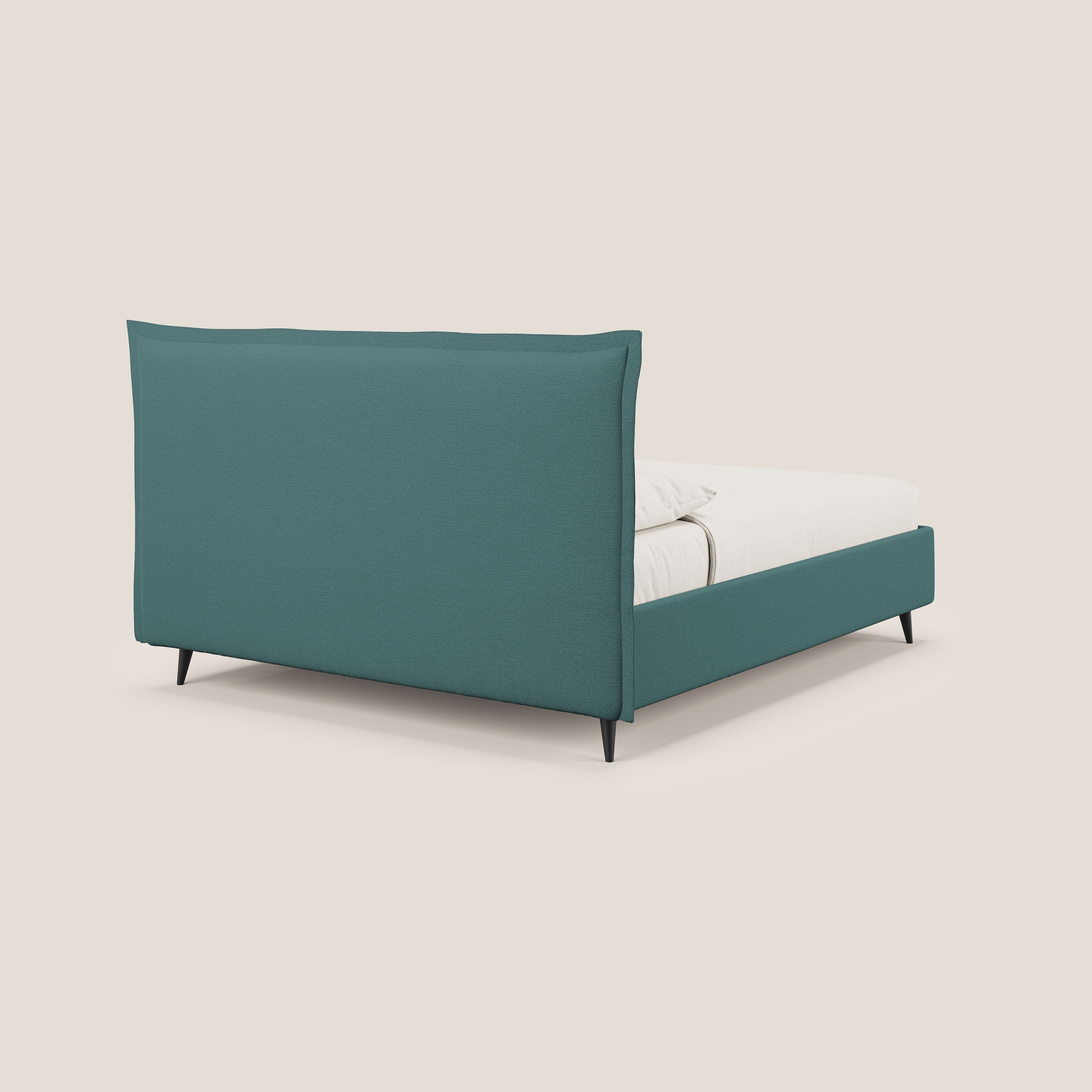 Hans lit rembourré avec coffre au style minimaliste en tissu imperméable T19 bleu canard - Image 4