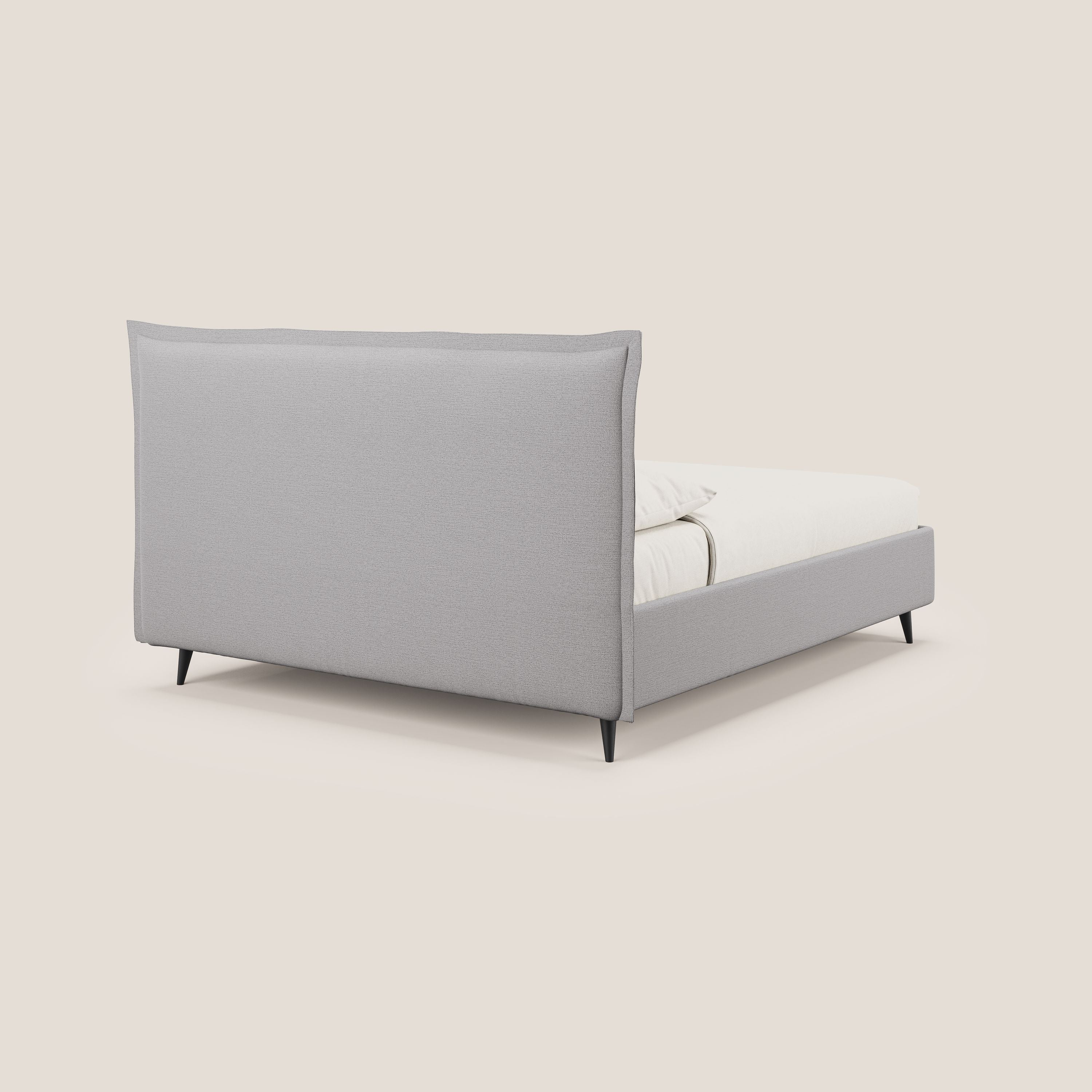 Hans lit rembourré avec coffre au style minimaliste en tissu imperméable T19 gris - Image 5
