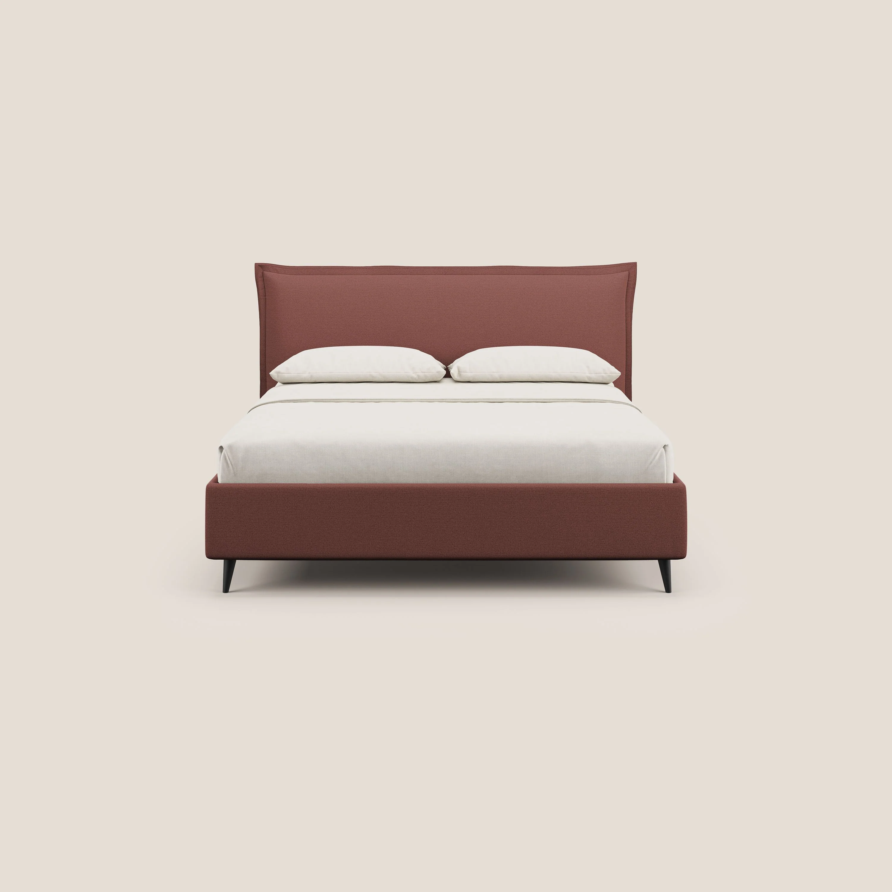 Hans lit rembourré avec coffre au style minimaliste en tissu imperméable T19 saumon - Image 3