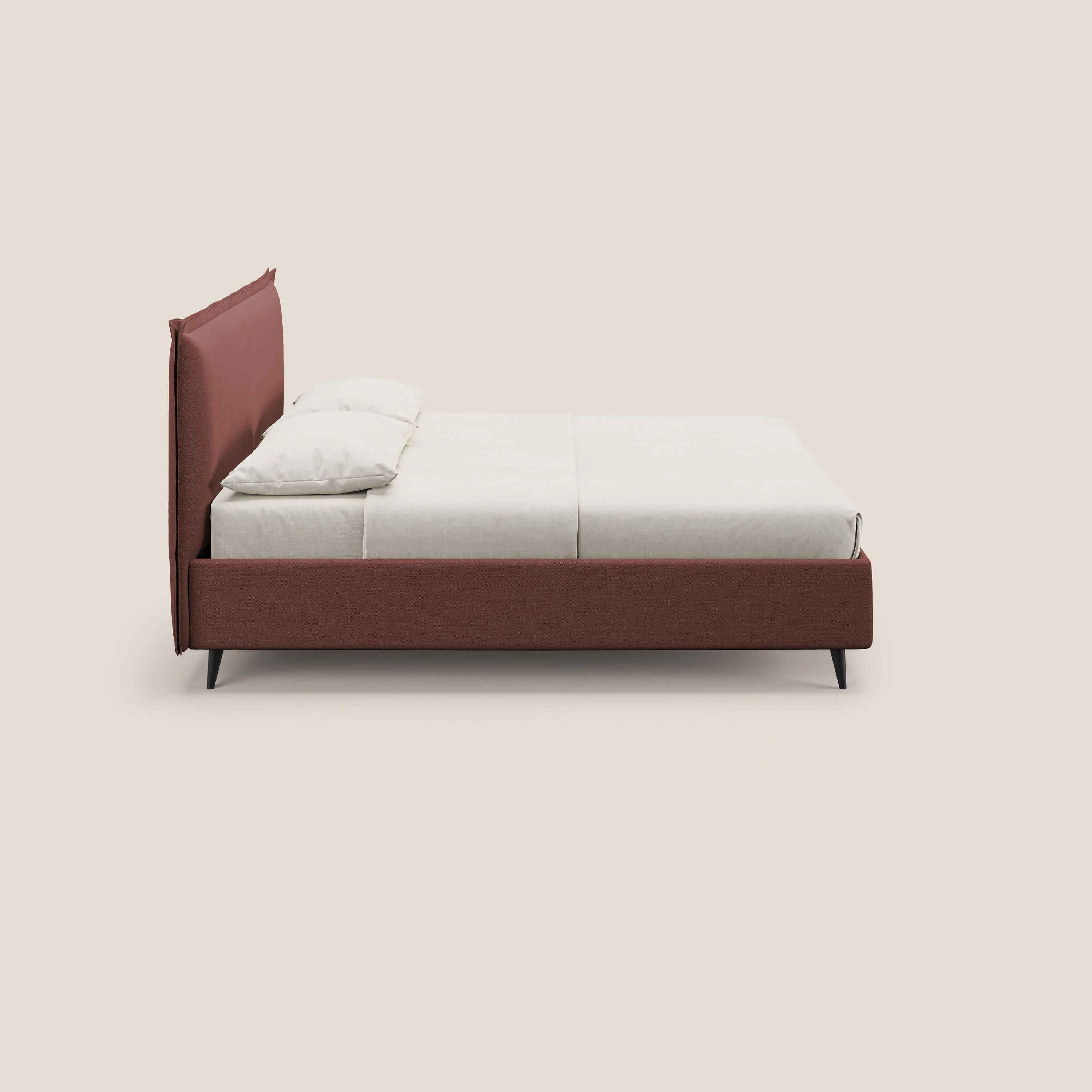 Hans lit rembourré avec coffre au style minimaliste en tissu imperméable T19 saumon - Image 4