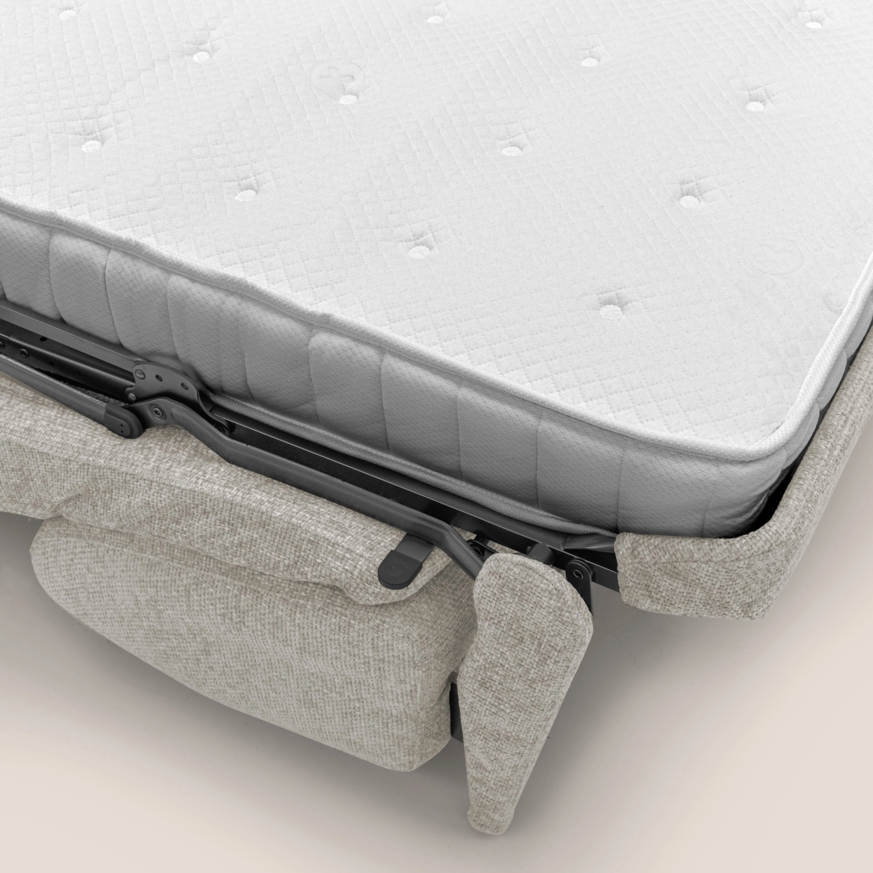 Happy Canapé convertible avec matelas H18 cm en tissu imperméable T10 crème - Image 10