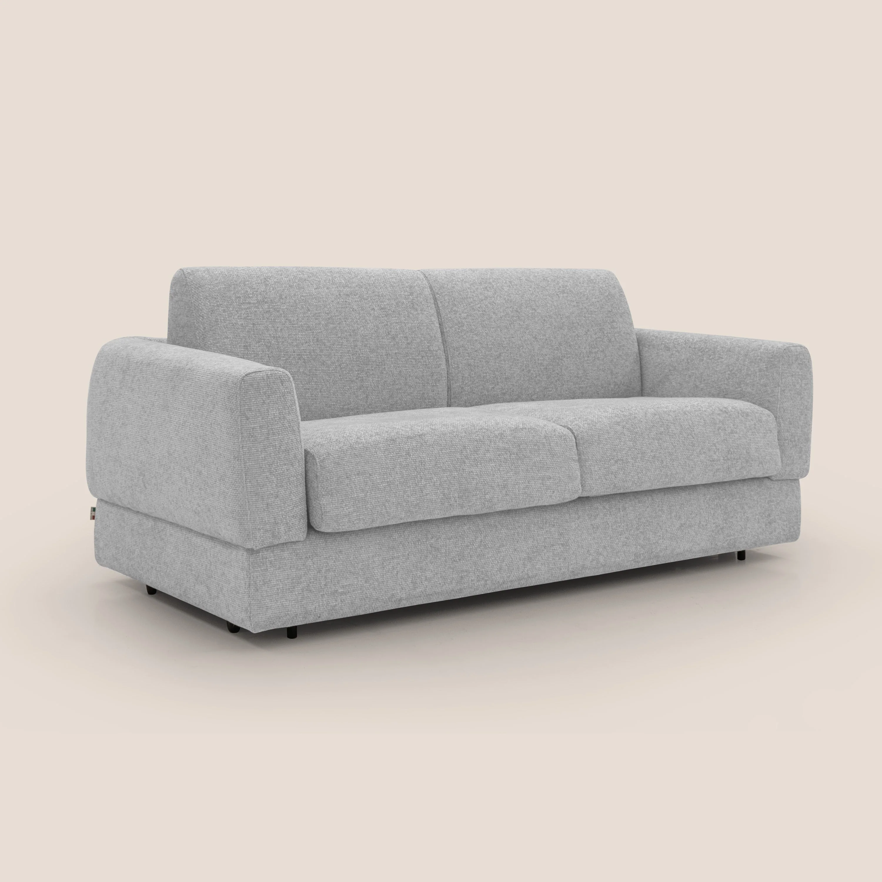 Happy Canapé convertible avec matelas H18 cm en tissu imperméable T10 gris clair - Image 4