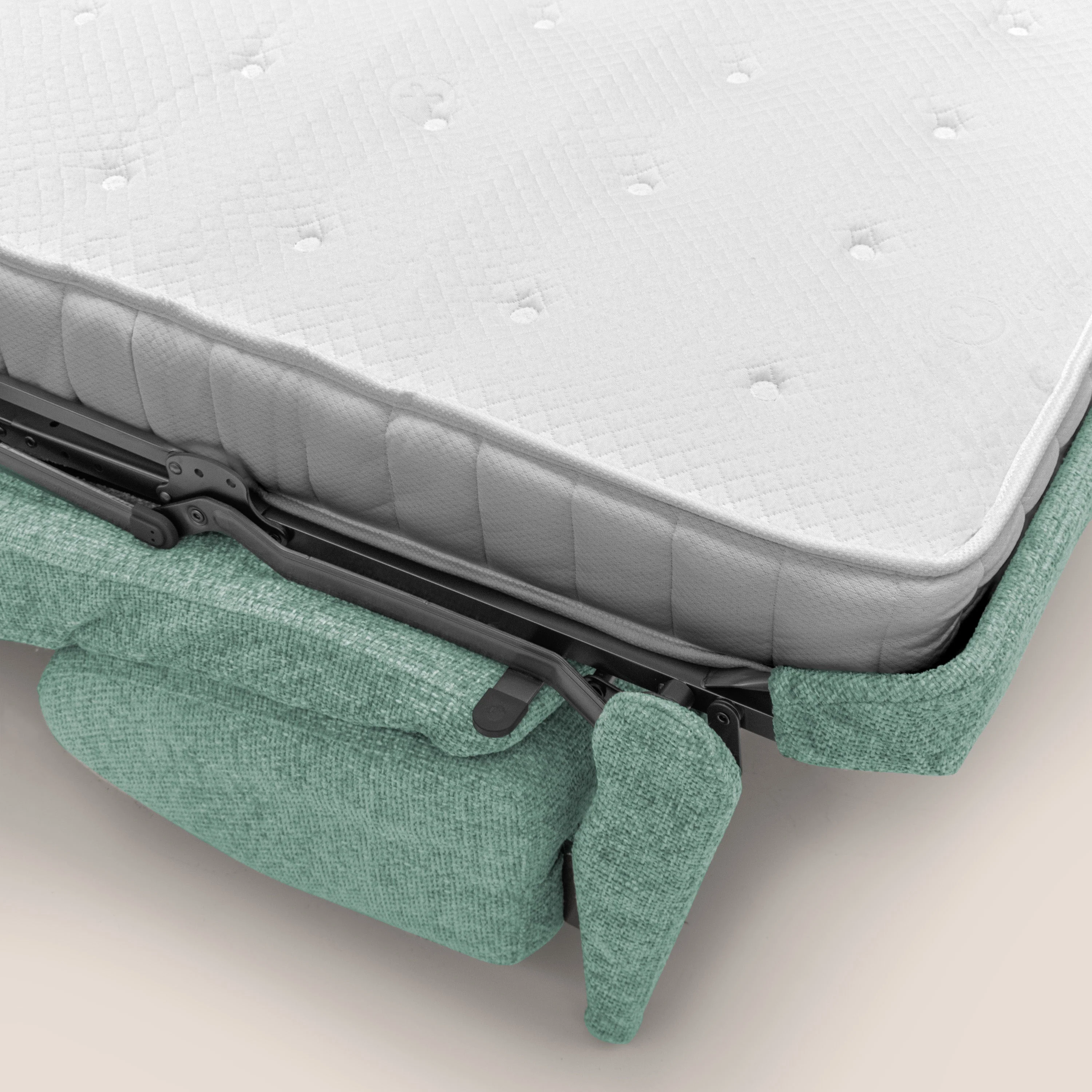 Happy Canapé convertible avec matelas H18 cm en tissu imperméable T10 sauge - Image 12