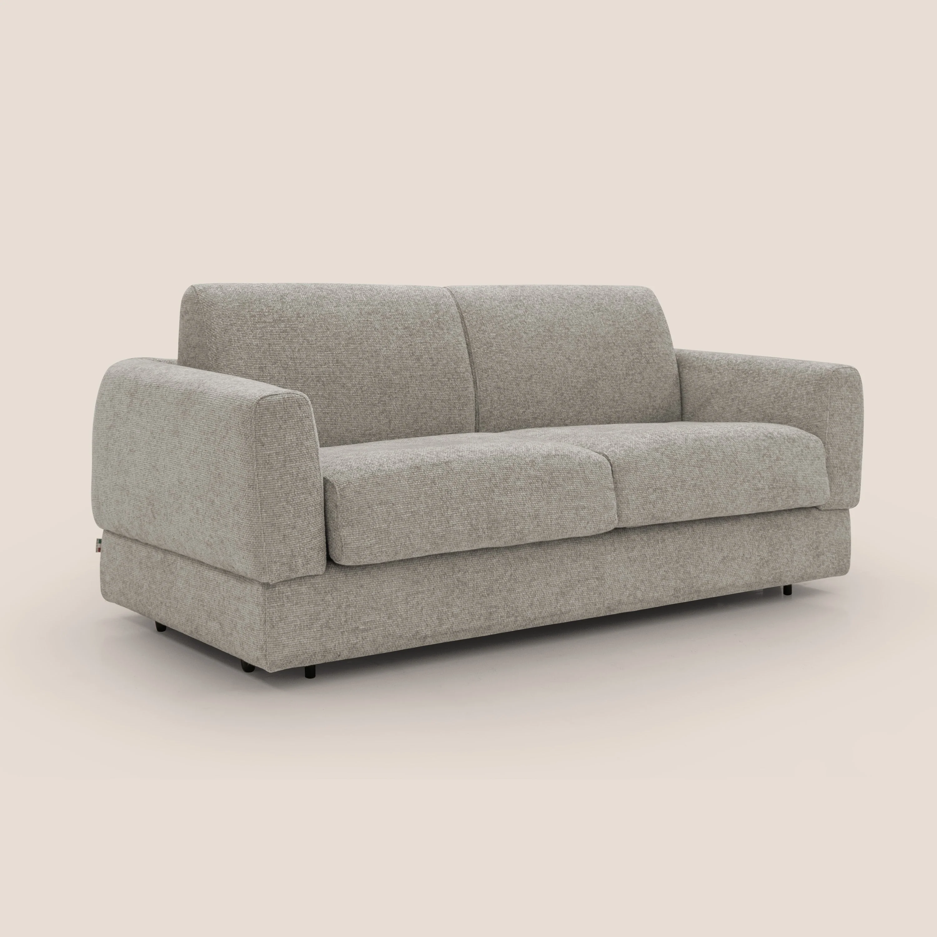Happy Canapé convertible avec matelas H18 cm en tissu imperméable T10 Taupe tortora - Image 4