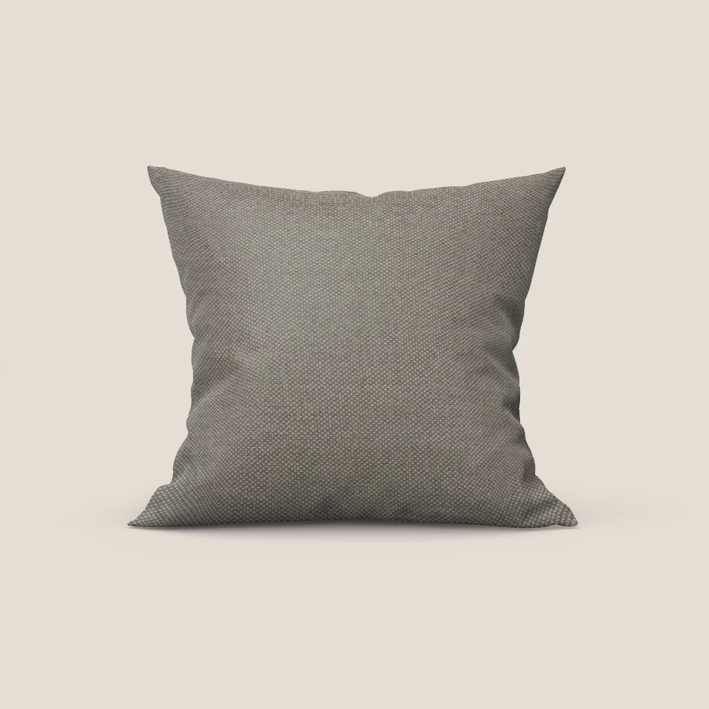 Honey coussin disponible en plusieurs couleurs, réalisé en tissu similicoton imperméable T13 taupe tortora