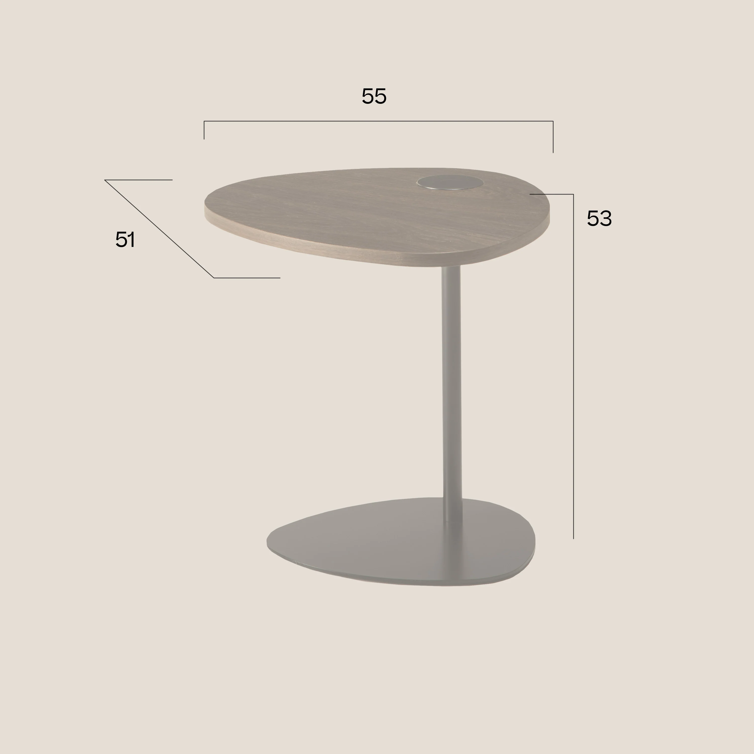 Hug table basse pour salon avec plateau en bois or - Image 2
