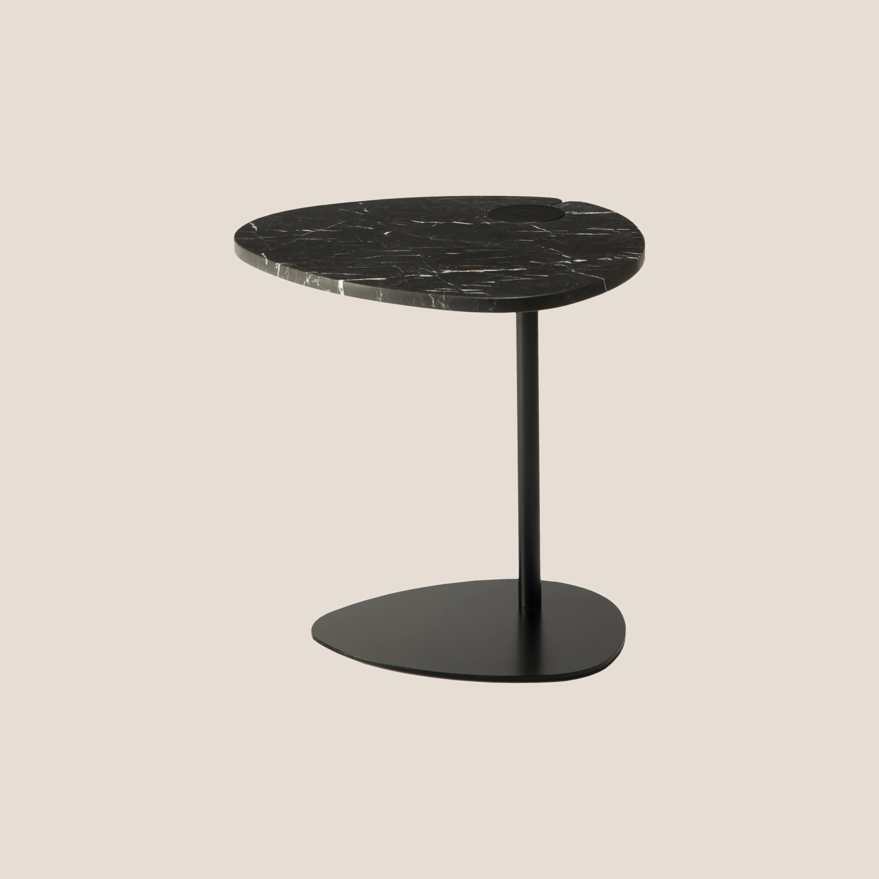 Hug table basse pour salon avec plateau en marbre marquinia noir