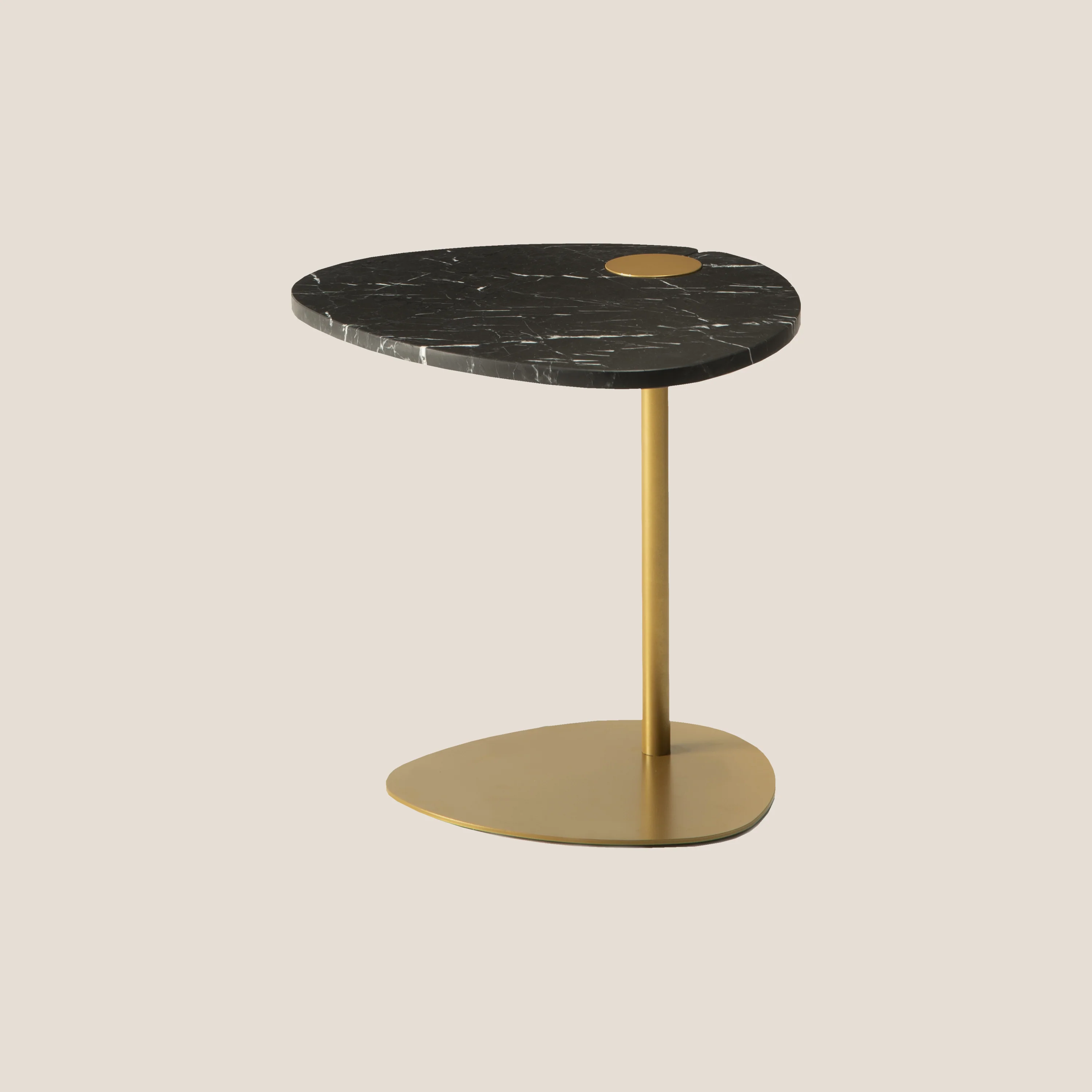 Hug table basse pour salon avec plateau en marbre marquinia or