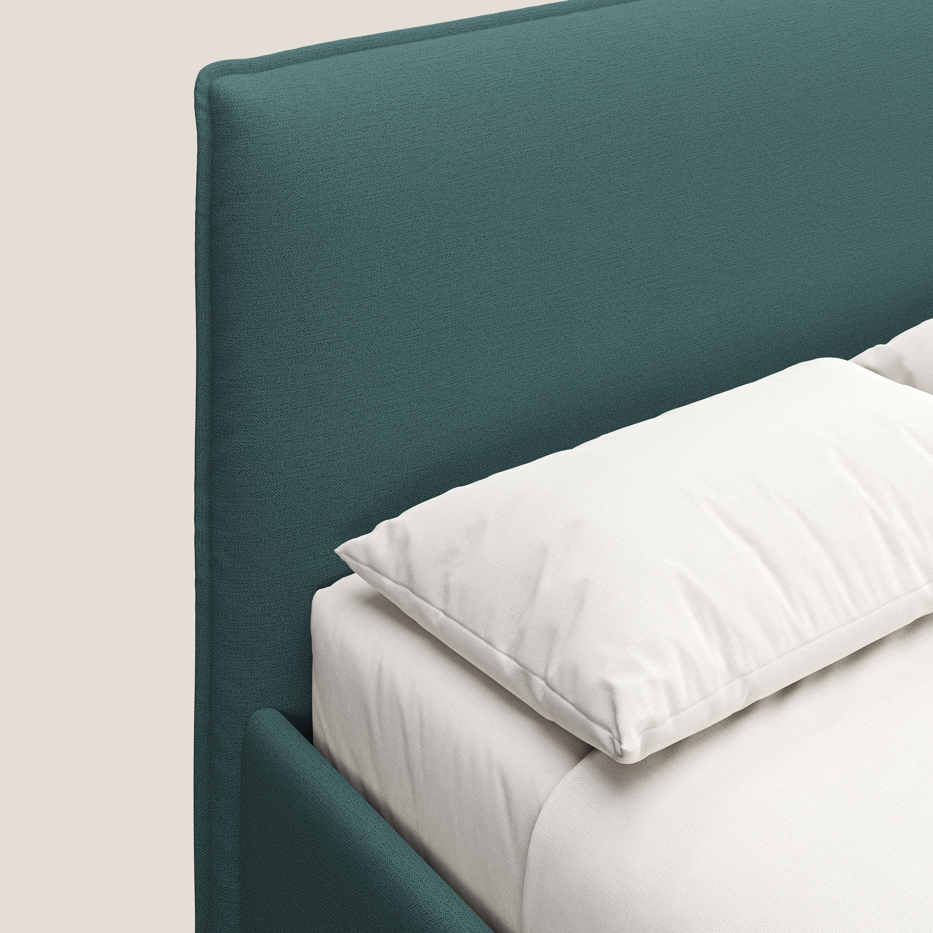 Hunter lit rembourré avec coffre déhoussable en tissu imperméable flammé T19 bleu canard - Image 6