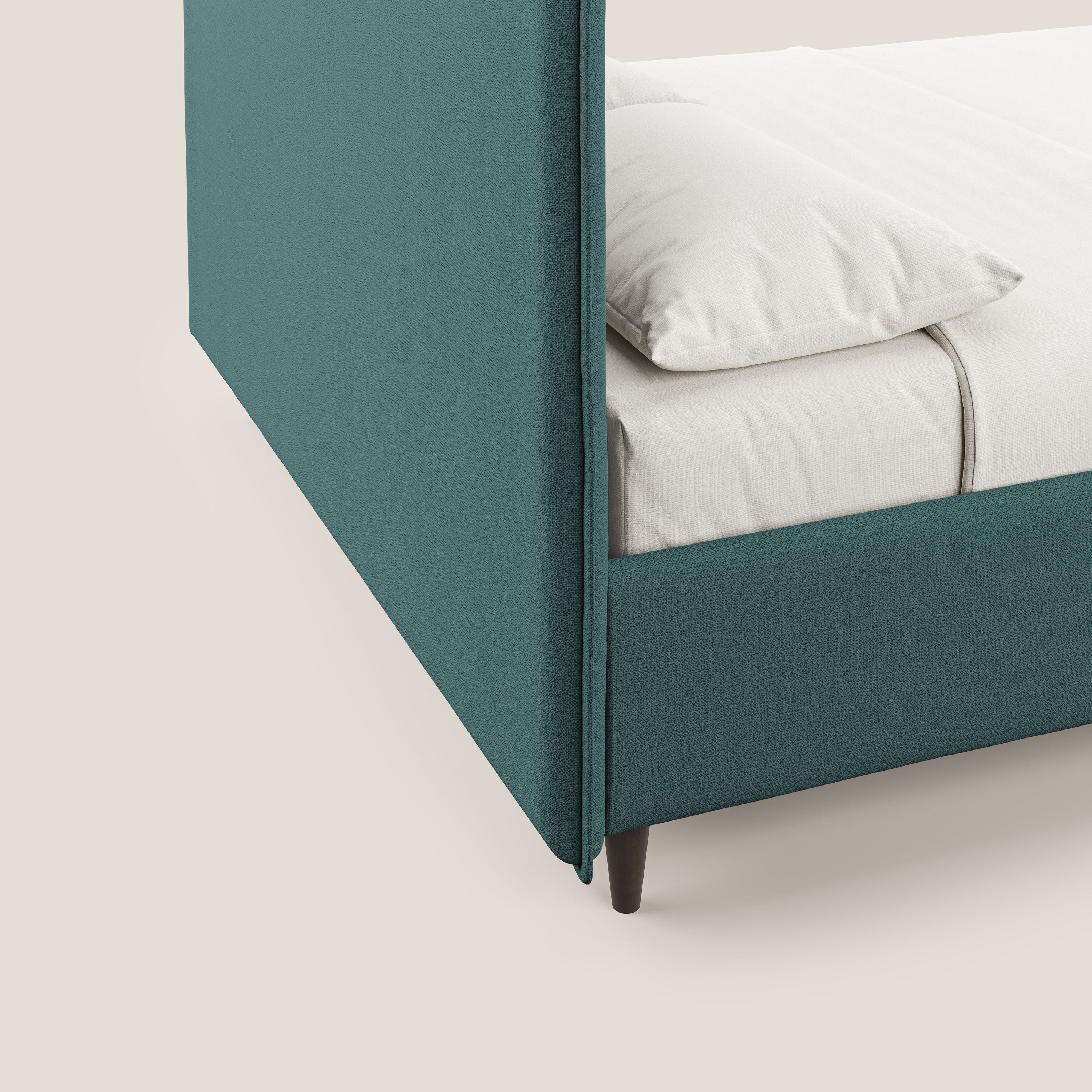 Hunter lit rembourré avec coffre déhoussable en tissu imperméable flammé T19 bleu canard - Image 7