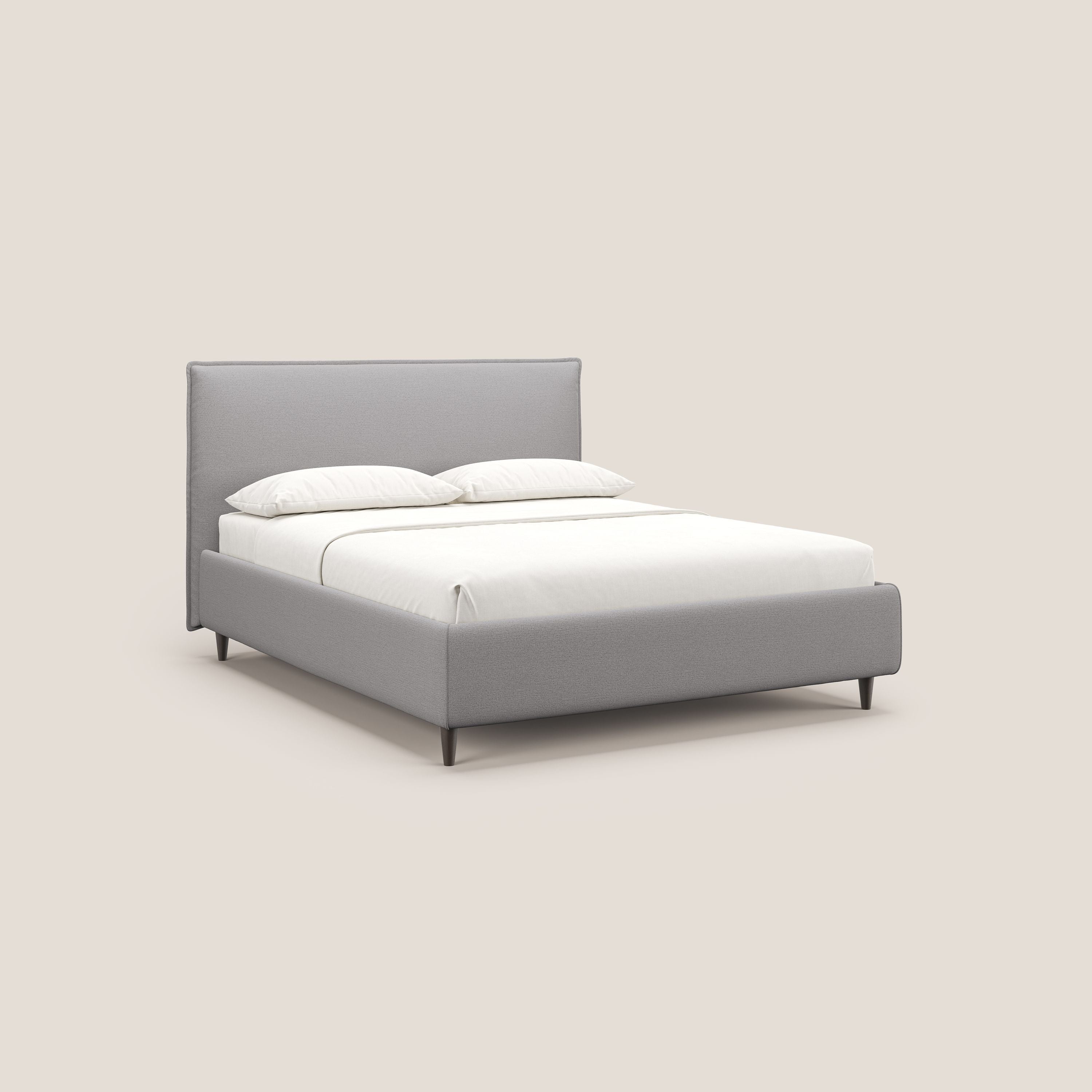Hunter lit rembourré avec coffre déhoussable en tissu imperméable flammé T19 gris