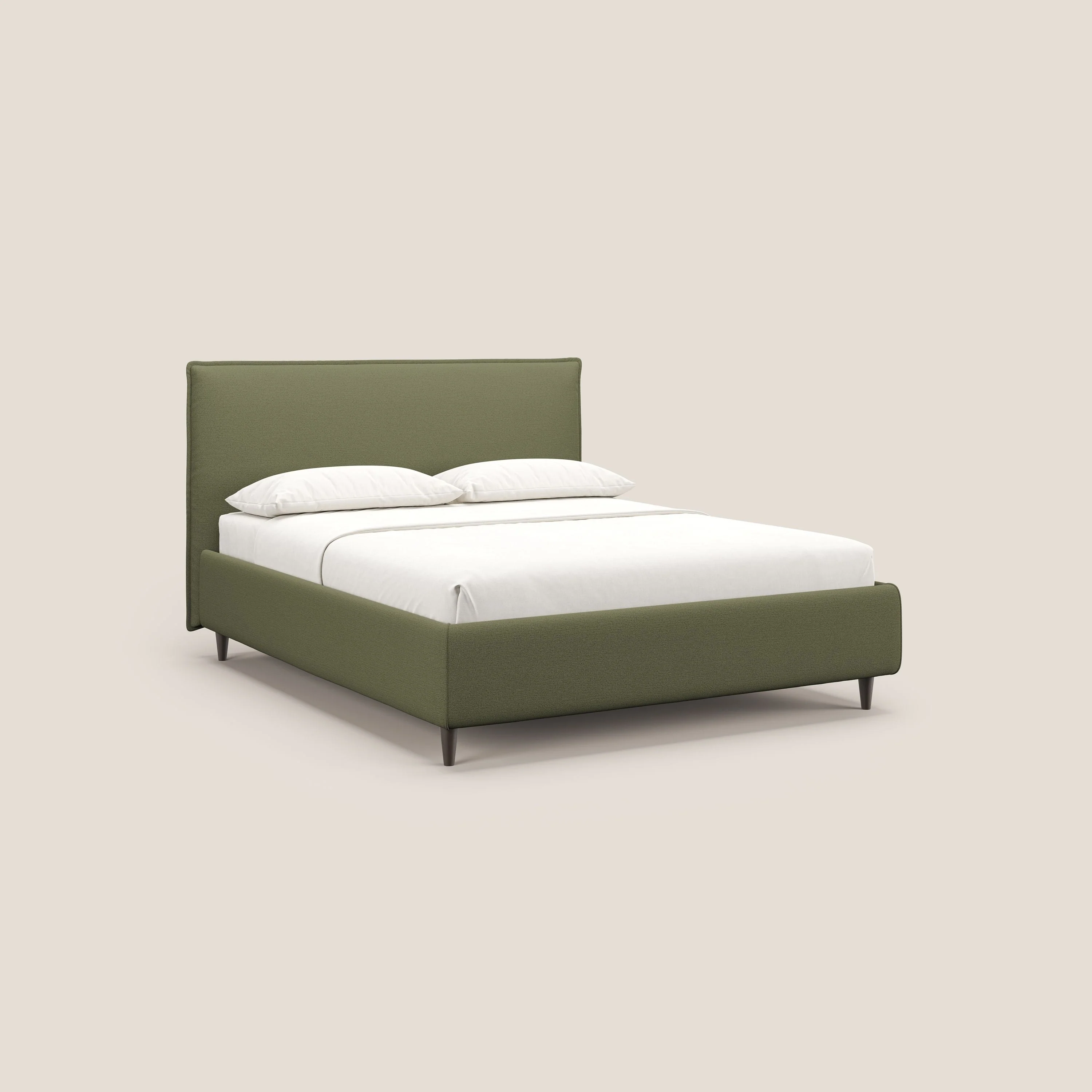 Hunter lit rembourré avec coffre déhoussable en tissu imperméable flammé T19 vert
