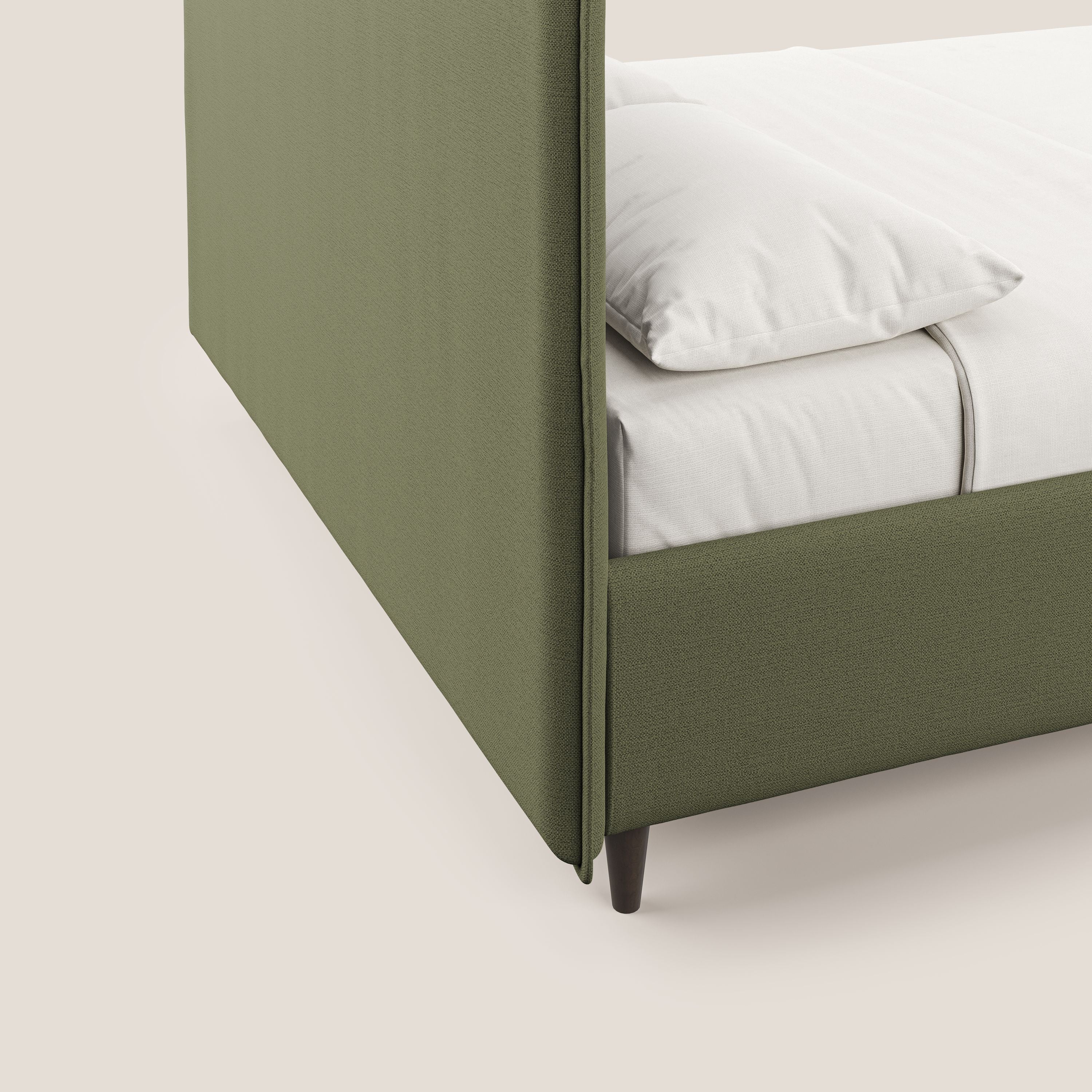 Hunter lit rembourré avec coffre déhoussable en tissu imperméable flammé T19 vert - Image 6