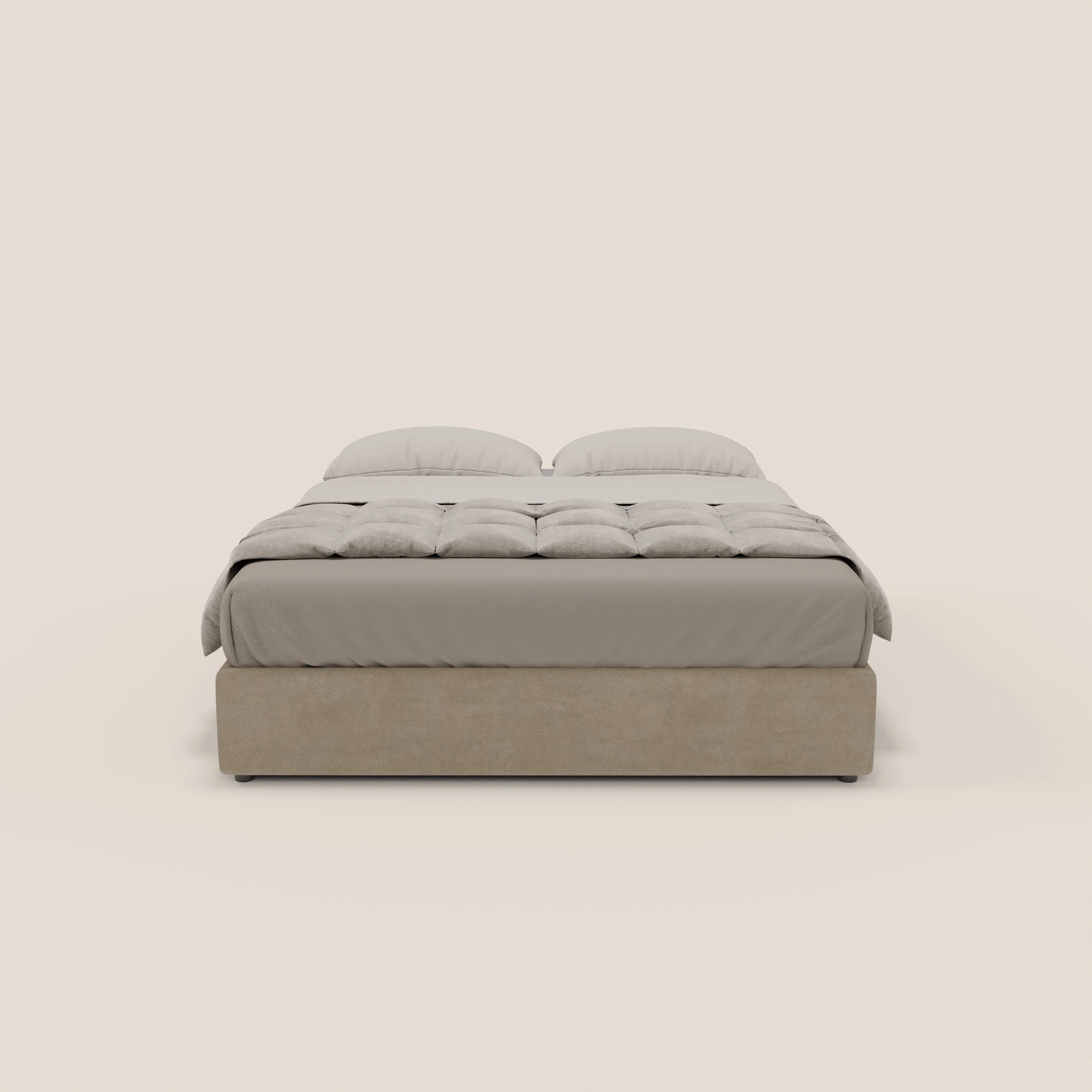 Ina sommier avec ample coffre en microfibre détachable et imperméable T11 Taupe tortora - Image 3