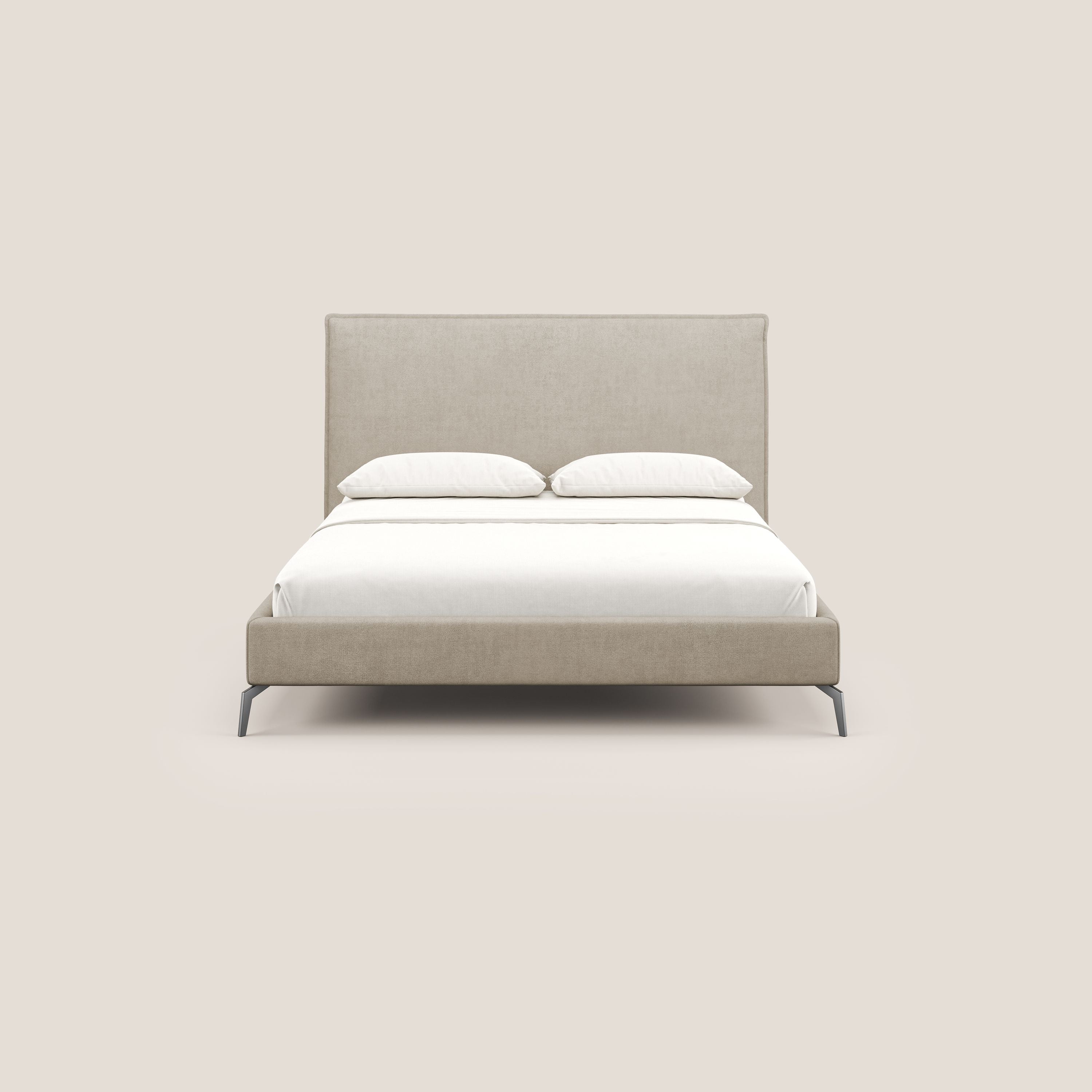 Iris lit rembourré déhoussable avec pieds noirs en tissu imperméable T02 beige - Image 2