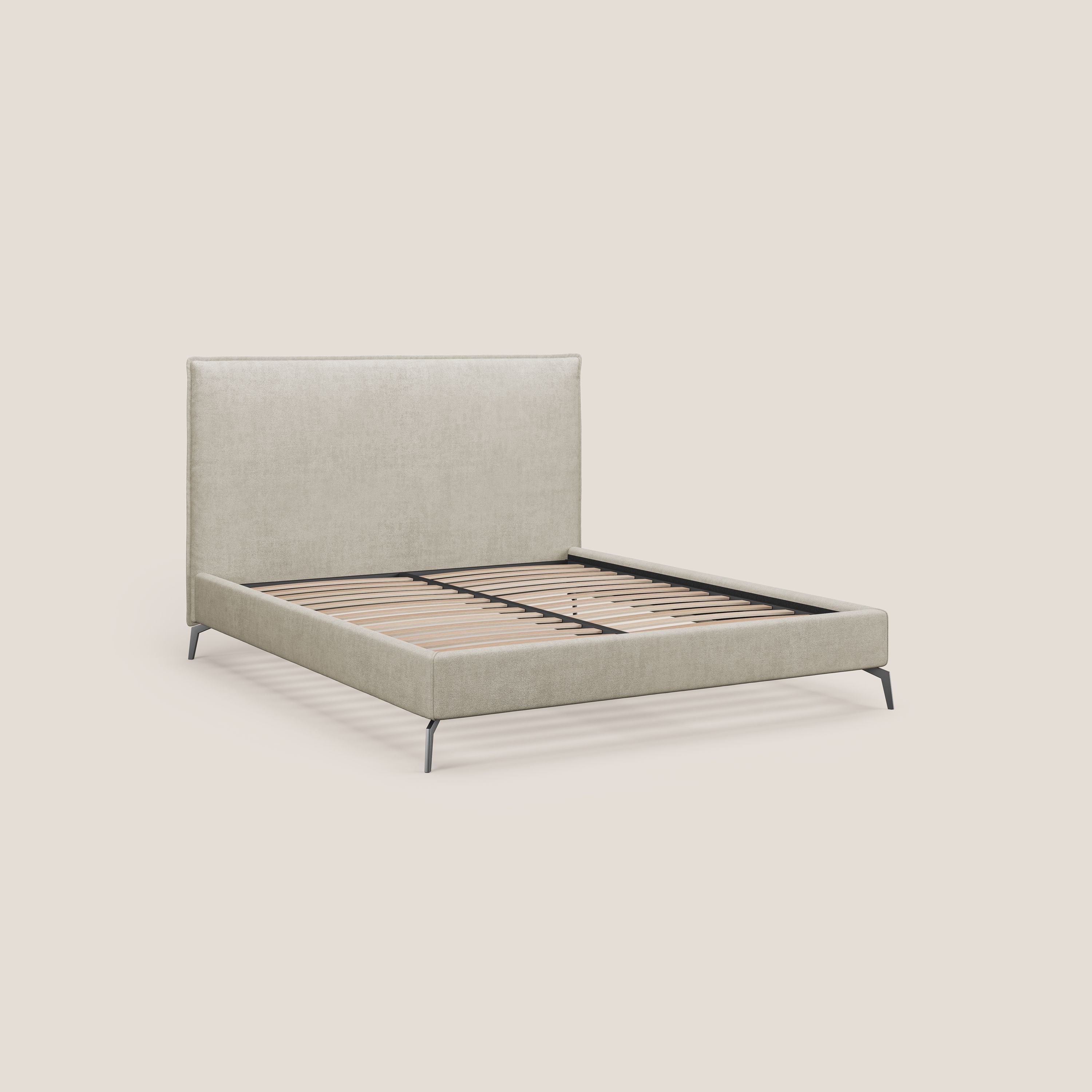 Iris lit rembourré déhoussable avec pieds noirs en tissu imperméable T02 crème - Image 7