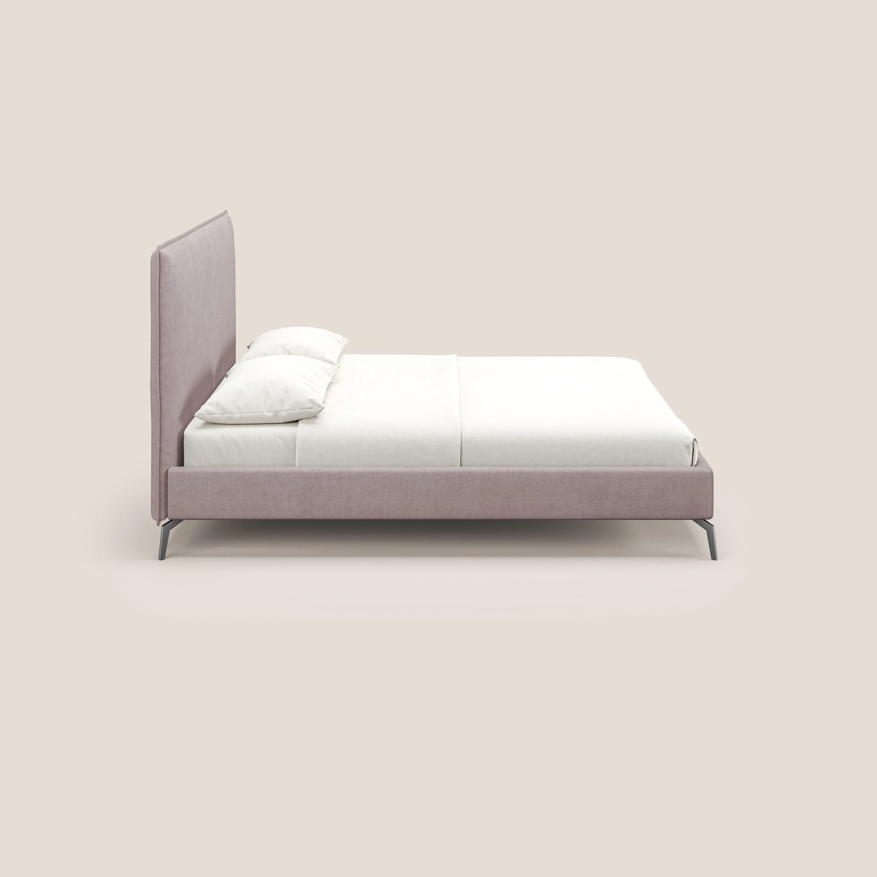 Iris lit rembourré déhoussable avec pieds noirs en tissu imperméable T02 rose - Image 4