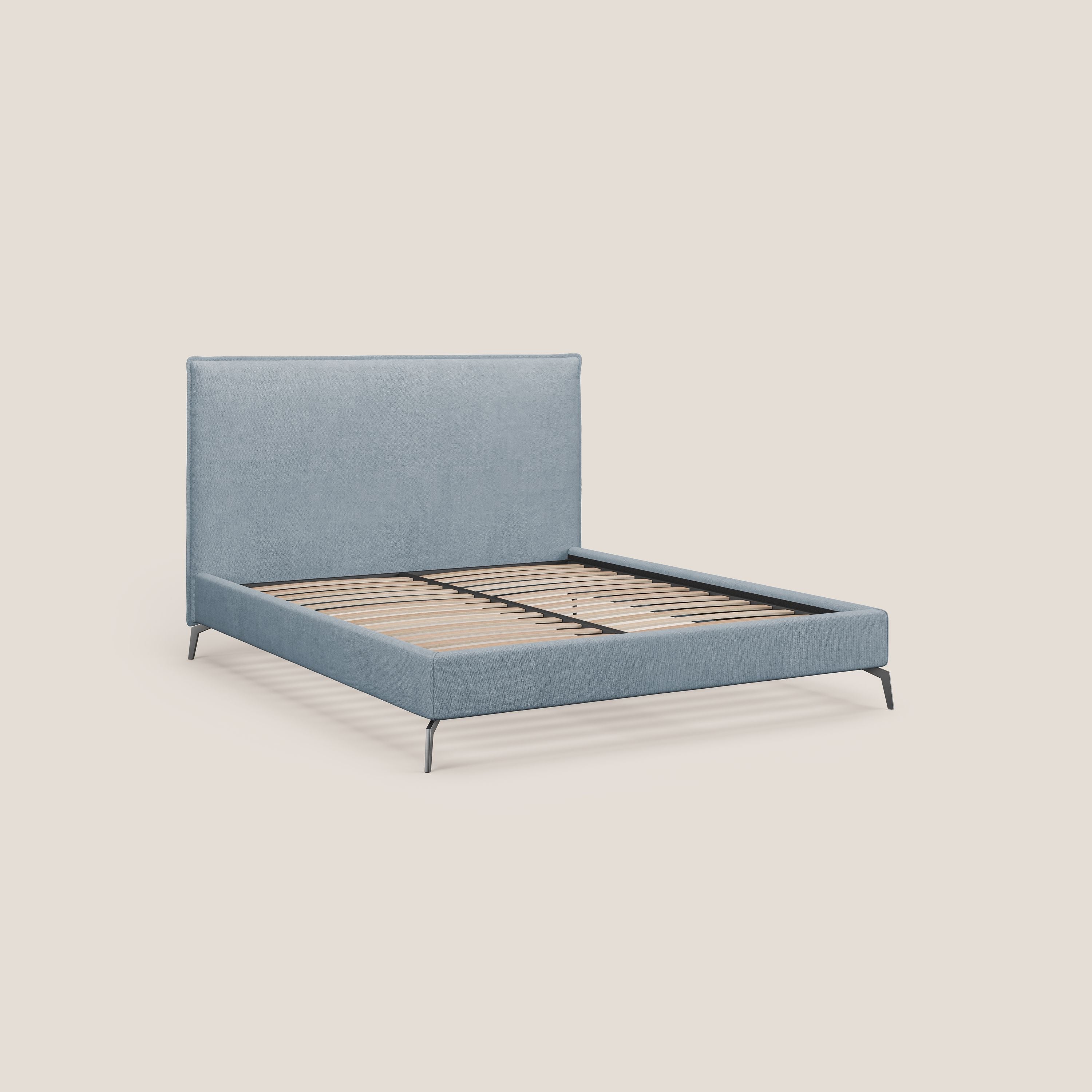 Iris lit rembourré déhoussable avec pieds noirs en tissu imperméable T02 sucre glace - Image 7