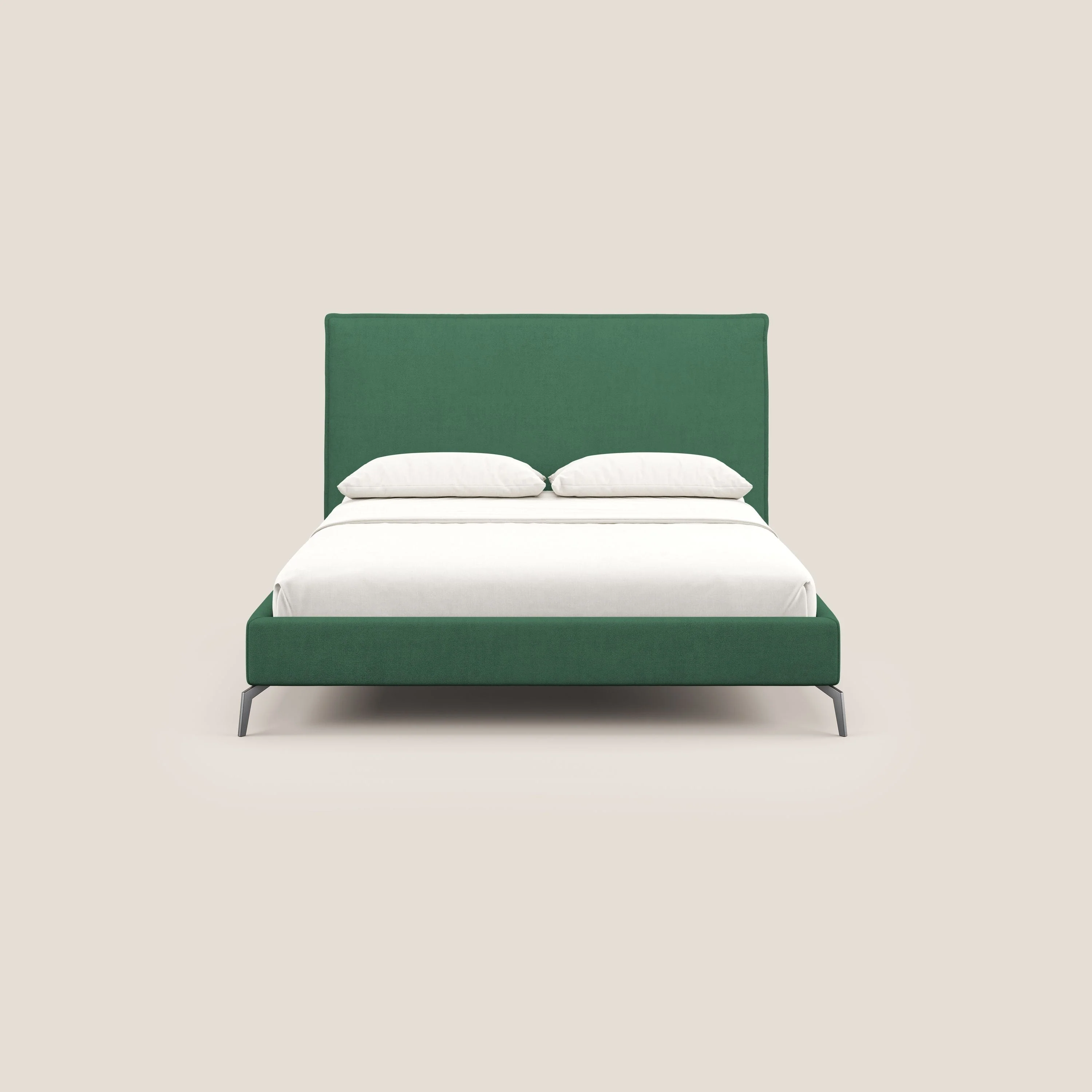 Iris lit rembourré déhoussable avec pieds noirs en tissu imperméable T02 vert - Image 2
