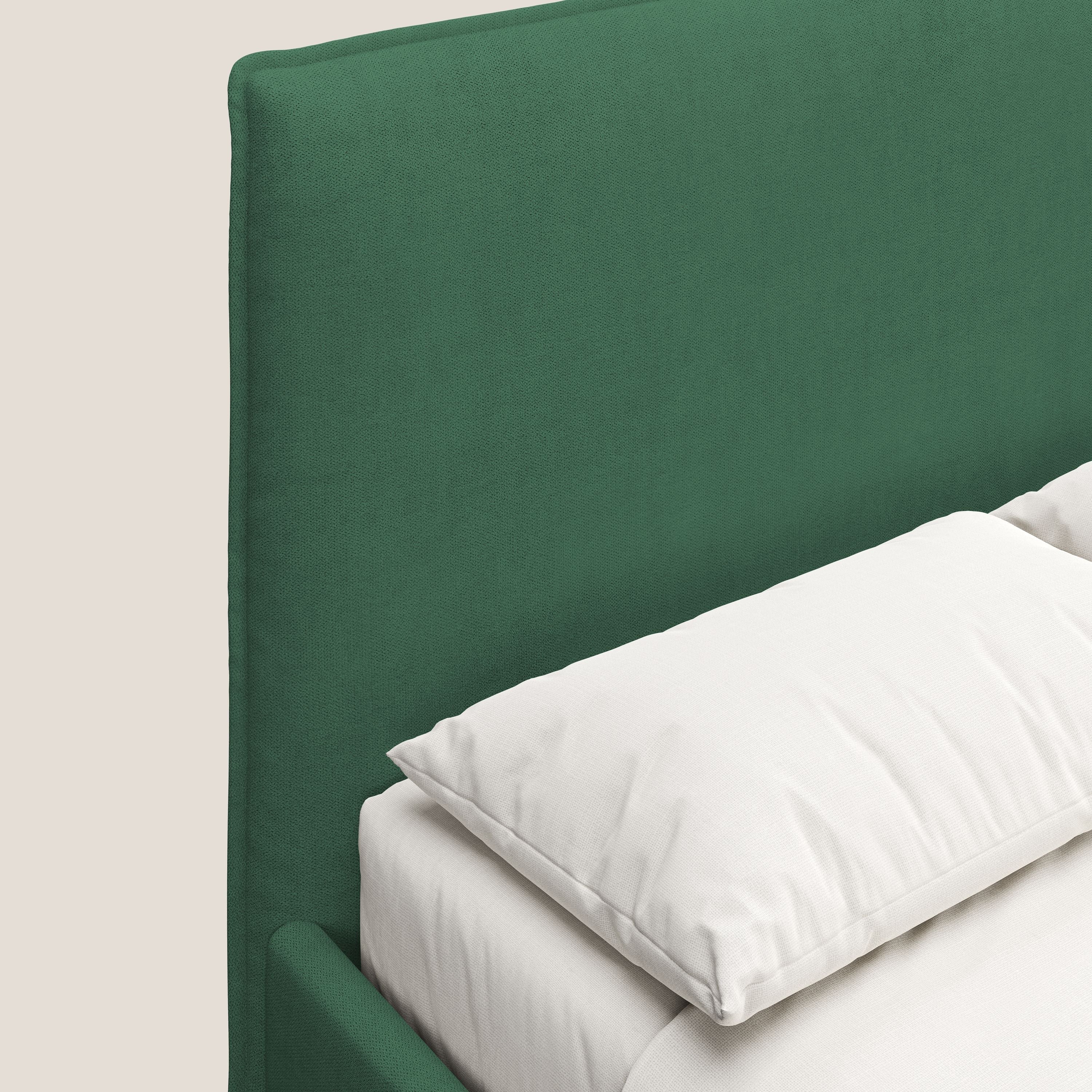 Iris lit rembourré déhoussable avec pieds noirs en tissu imperméable T02 vert - Image 6