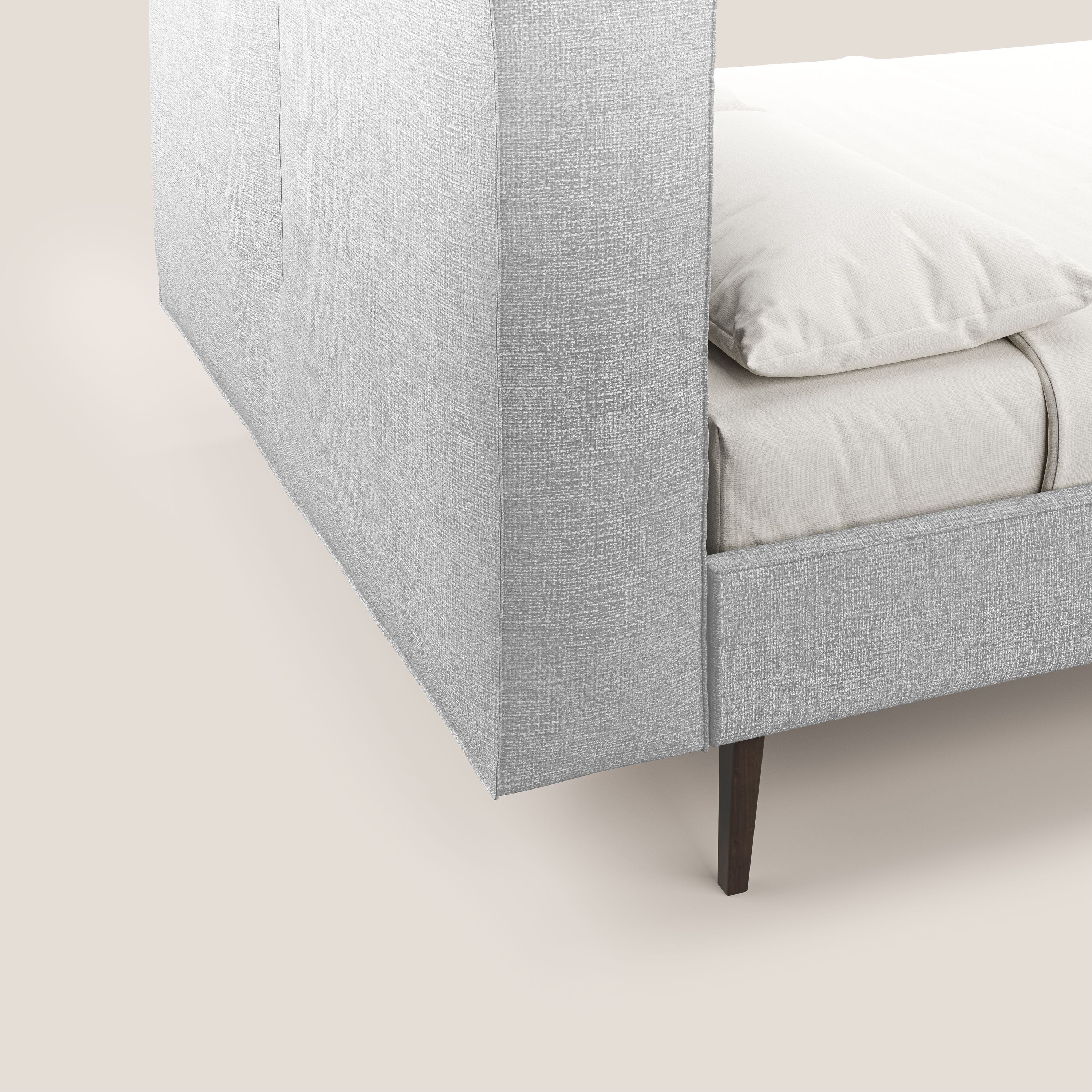Isotta lit rembourré complètement déhoussable en tissu doux imperméable T10 gris clair - Image 3