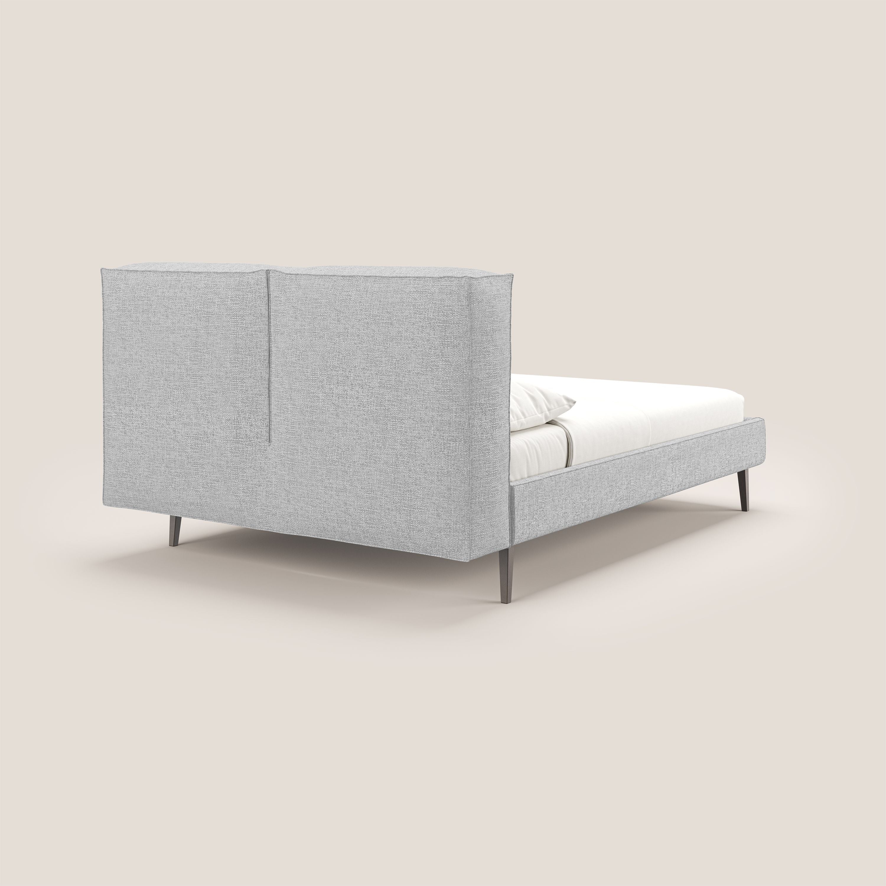 Isotta lit rembourré complètement déhoussable en tissu doux imperméable T10 gris clair - Image 5