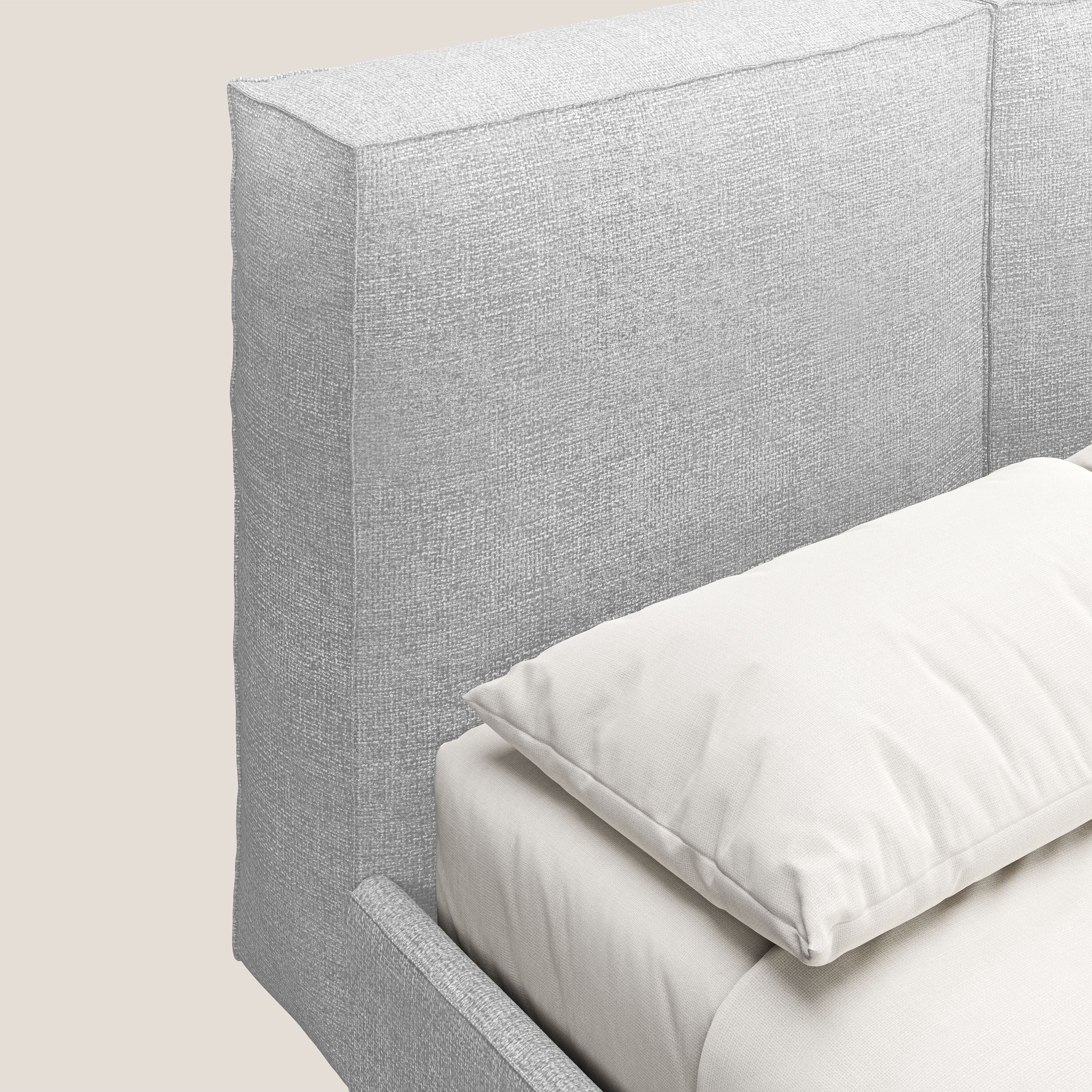 Isotta lit rembourré complètement déhoussable en tissu doux imperméable T10 gris clair - Image 6