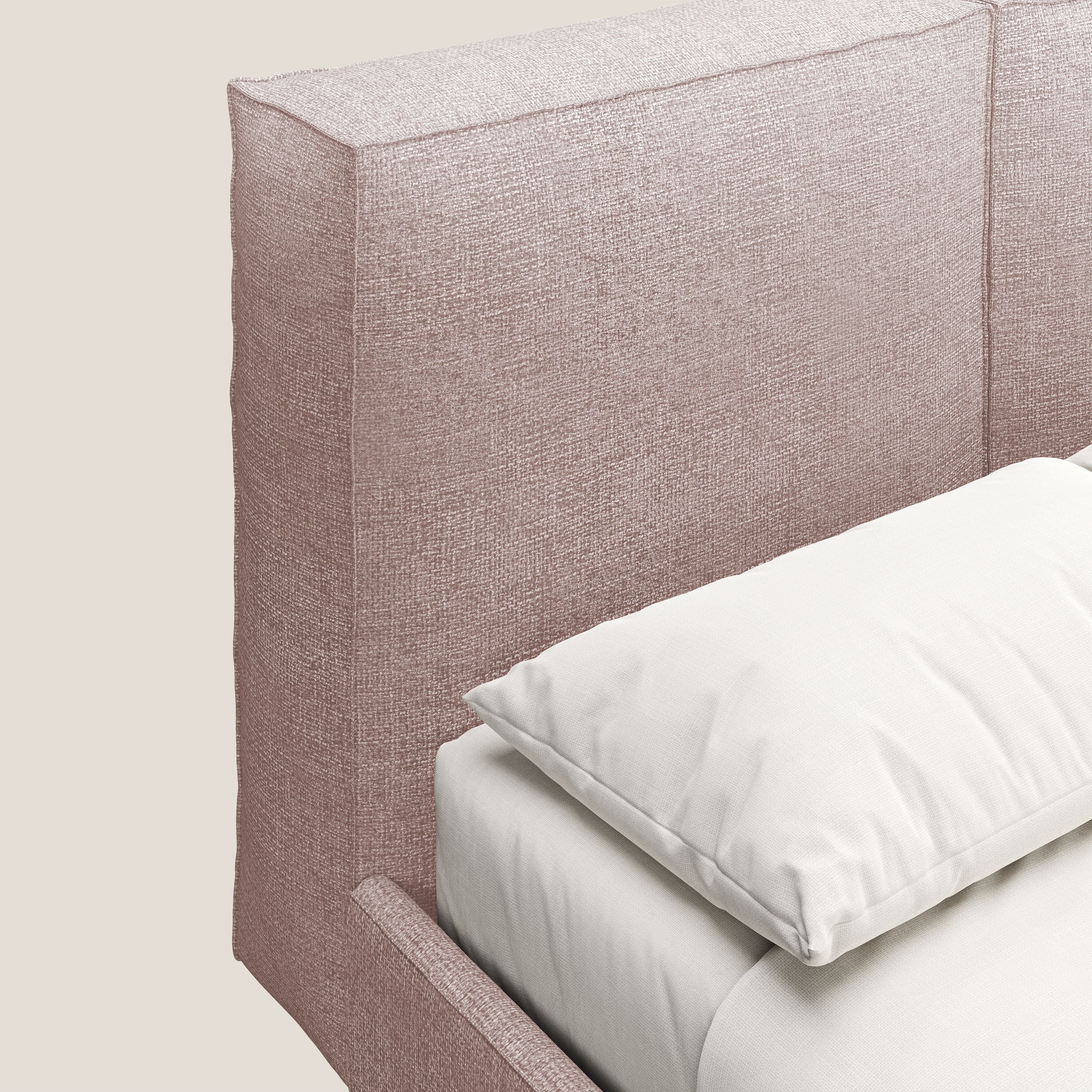 Isotta lit rembourré complètement déhoussable en tissu doux imperméable T10 rose - Image 6