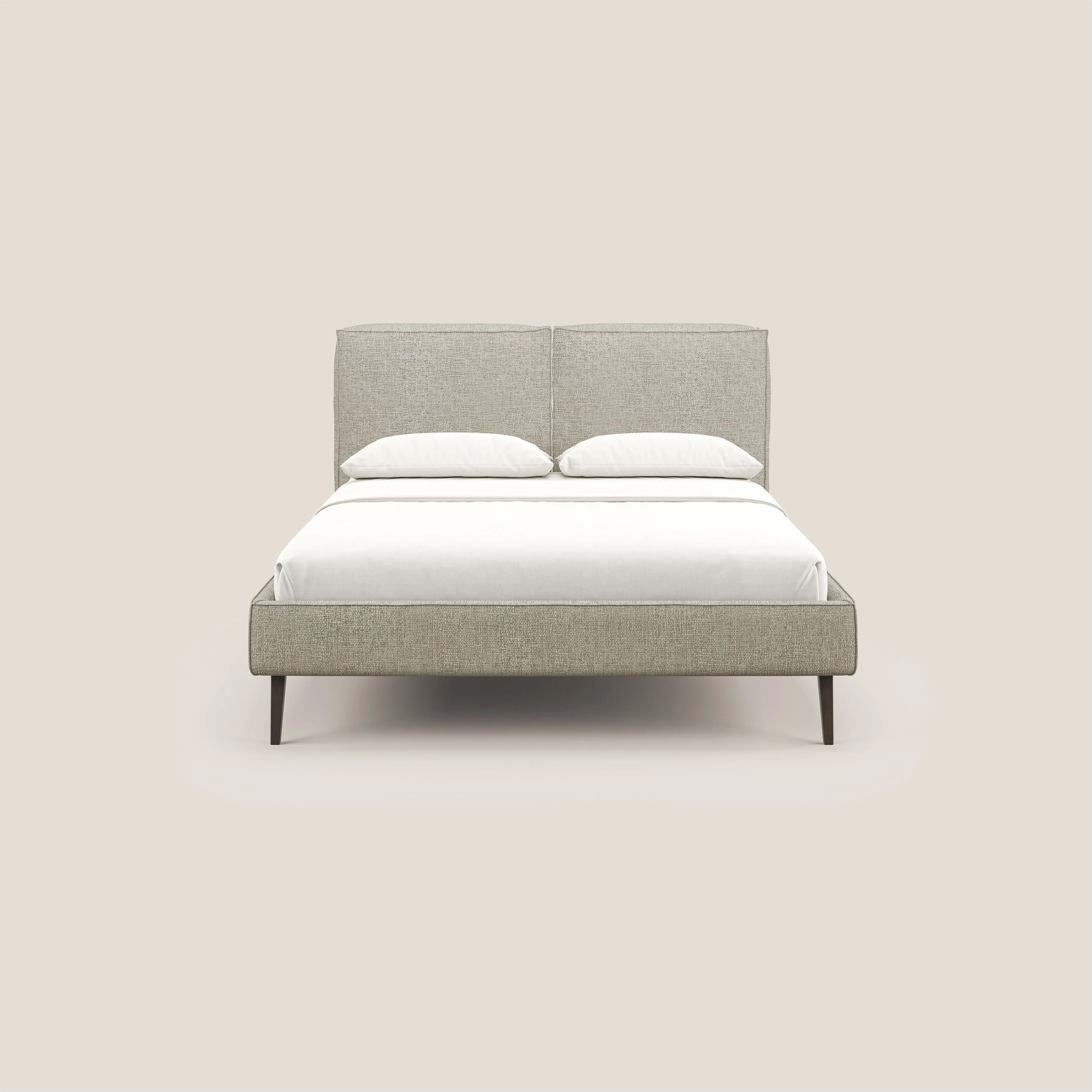 Isotta lit rembourré complÚtement déhoussable en tissu doux imperméable T10 Taupe tortora - Image 2