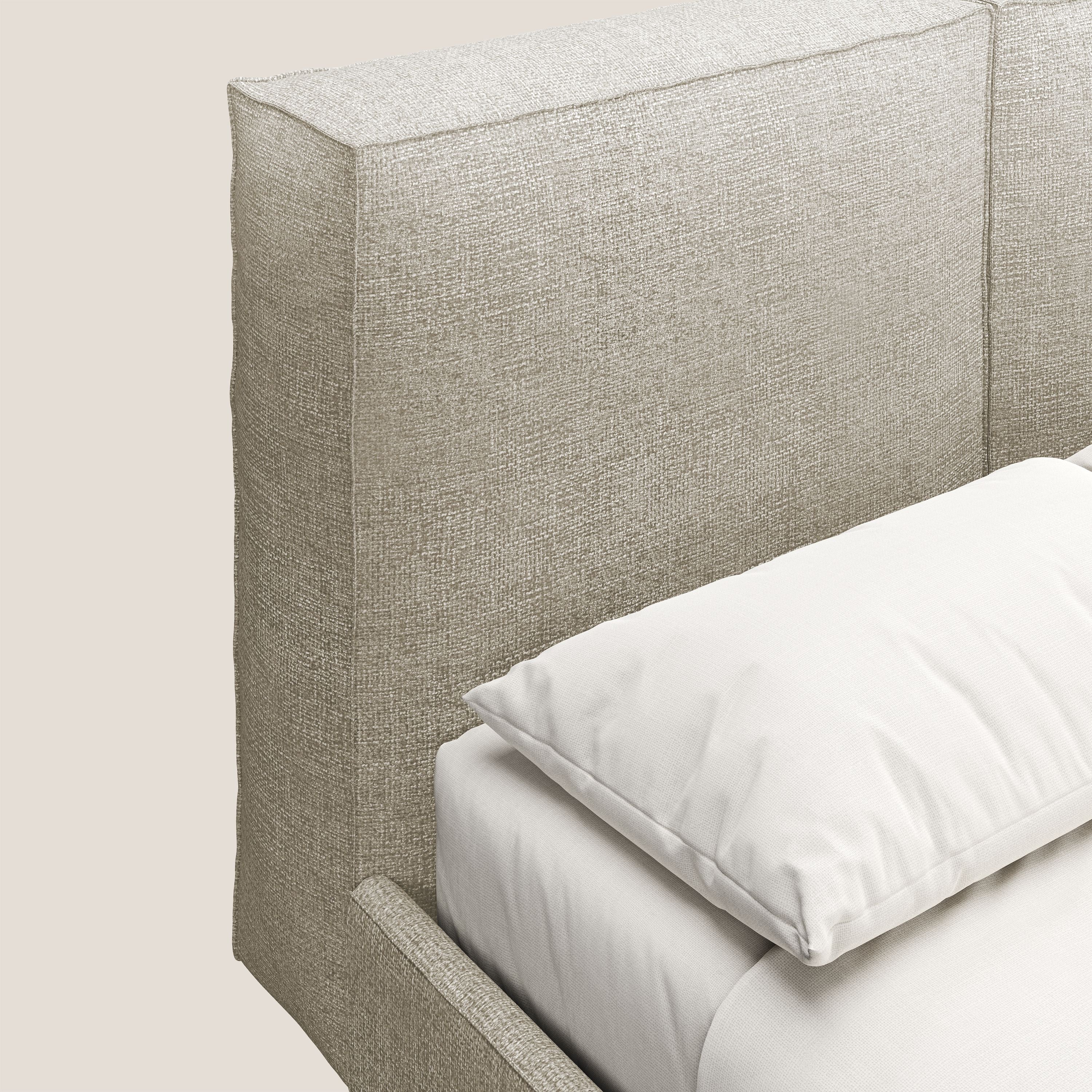 Isotta lit rembourré complÚtement déhoussable en tissu doux imperméable T10 Taupe tortora - Image 6
