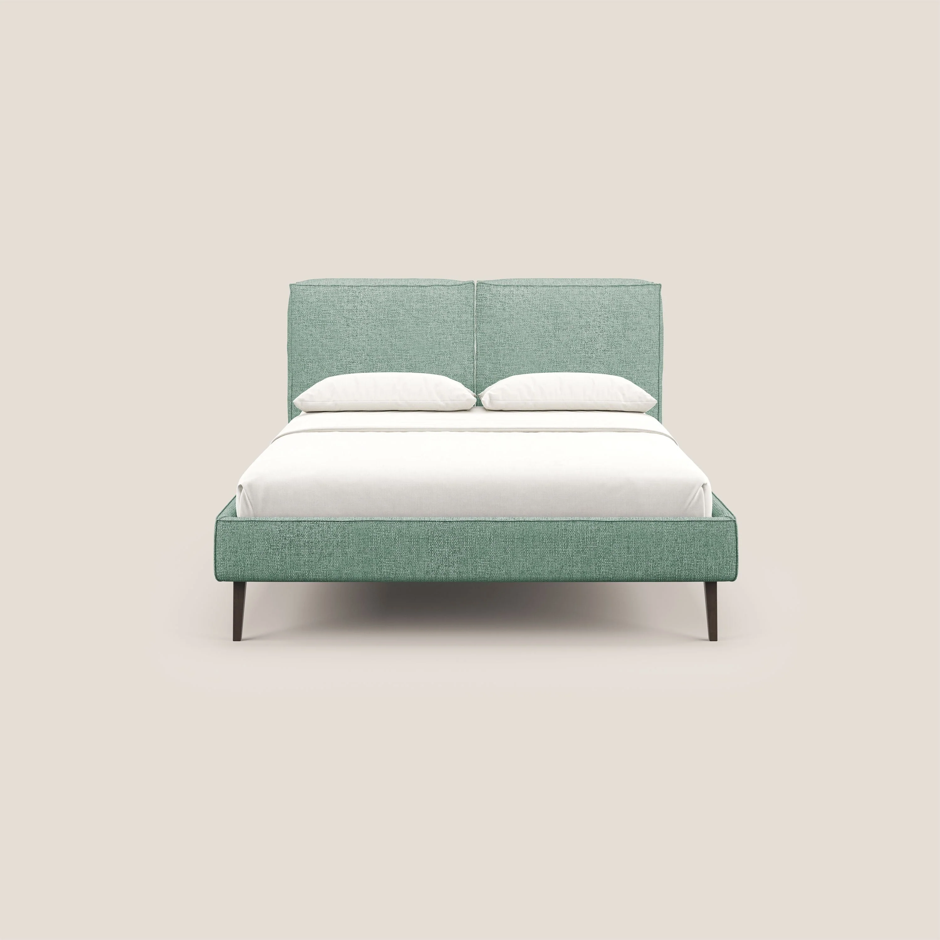 Isotta lit rembourré complètement déhoussable en tissu doux imperméable T10 vert d'eau - Image 2