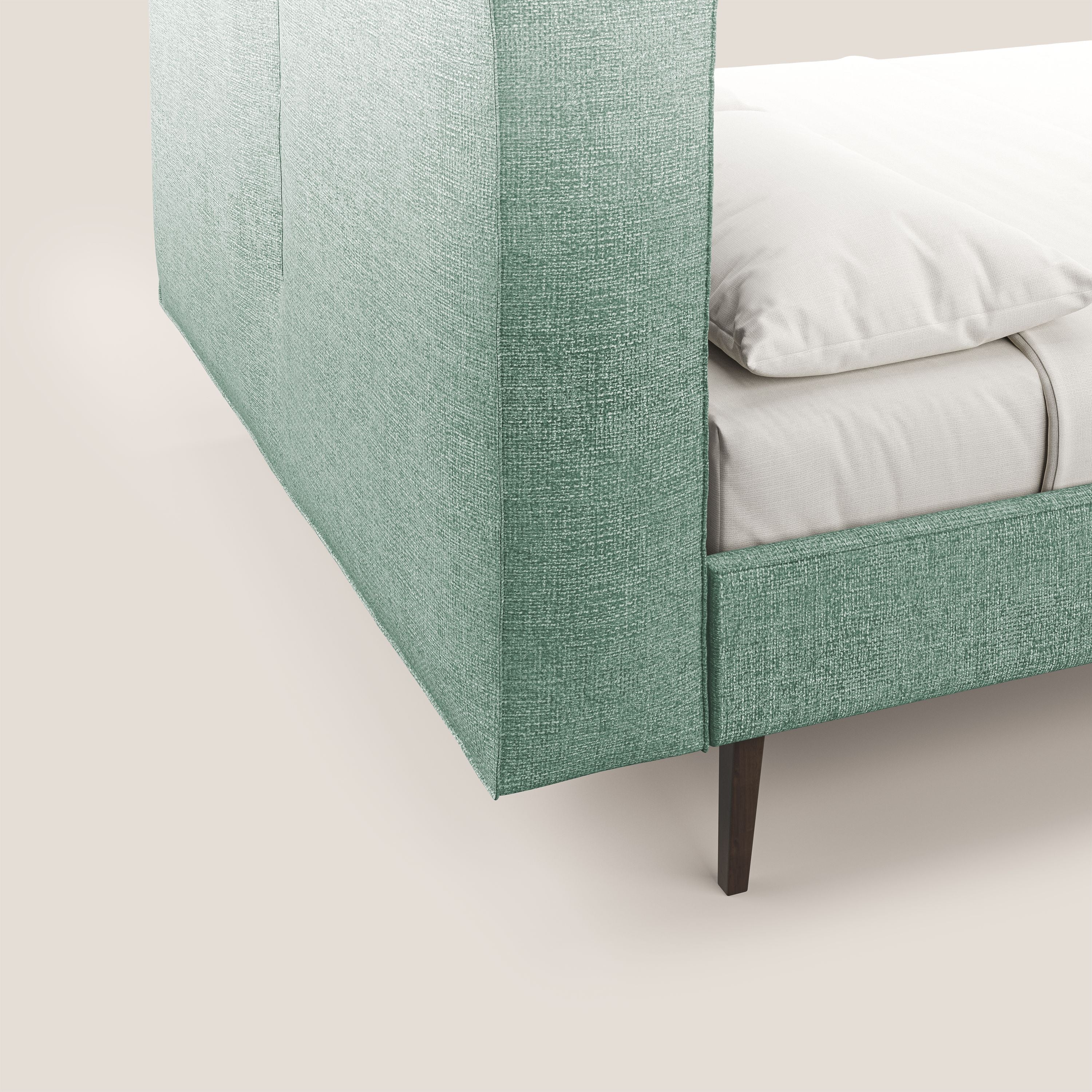 Isotta lit rembourré complètement déhoussable en tissu doux imperméable T10 vert d'eau - Image 3