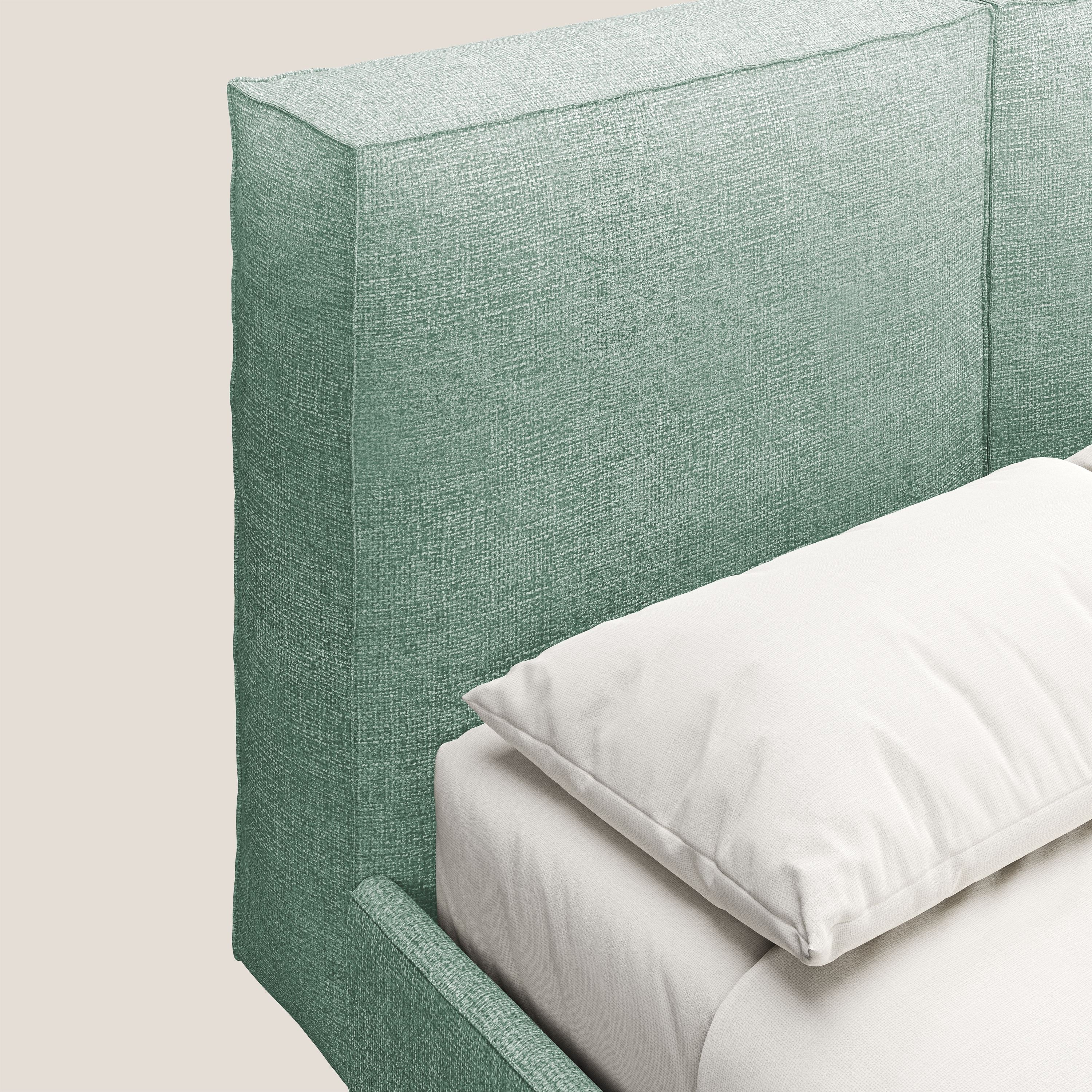 Isotta lit rembourré complètement déhoussable en tissu doux imperméable T10 vert d'eau - Image 6