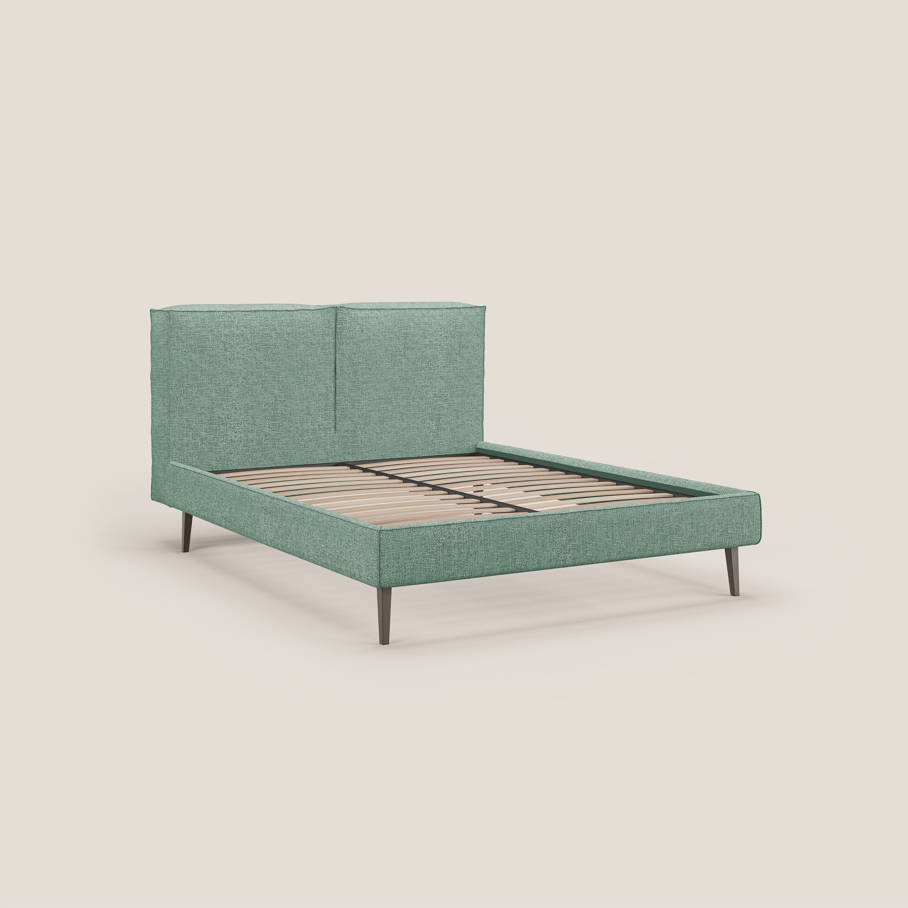 Isotta lit rembourré complètement déhoussable en tissu doux imperméable T10 vert d'eau - Image 7