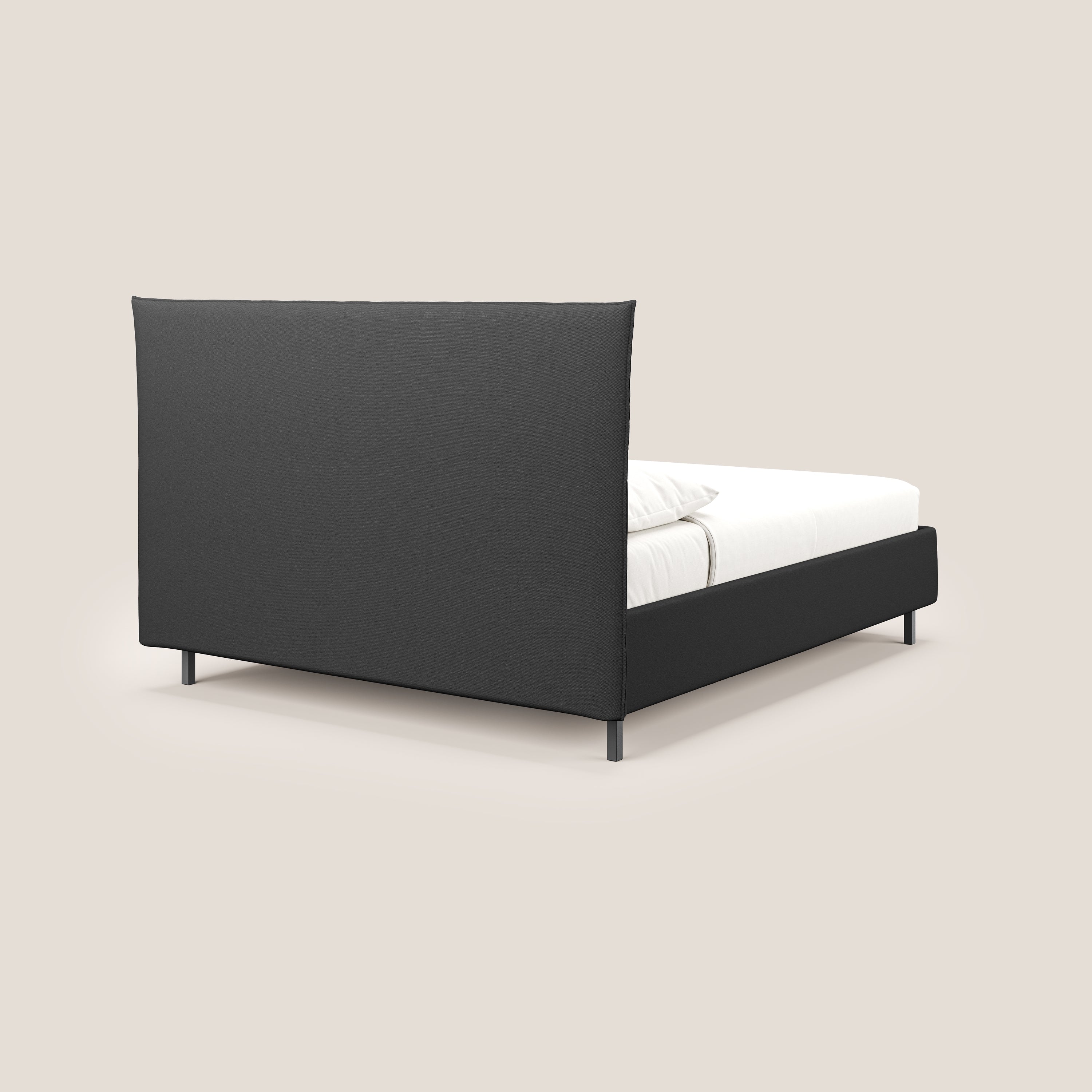 Izumi Lit rembourré avec coffre et pieds hauts en tissu détachable T05 anthracite - Image 5