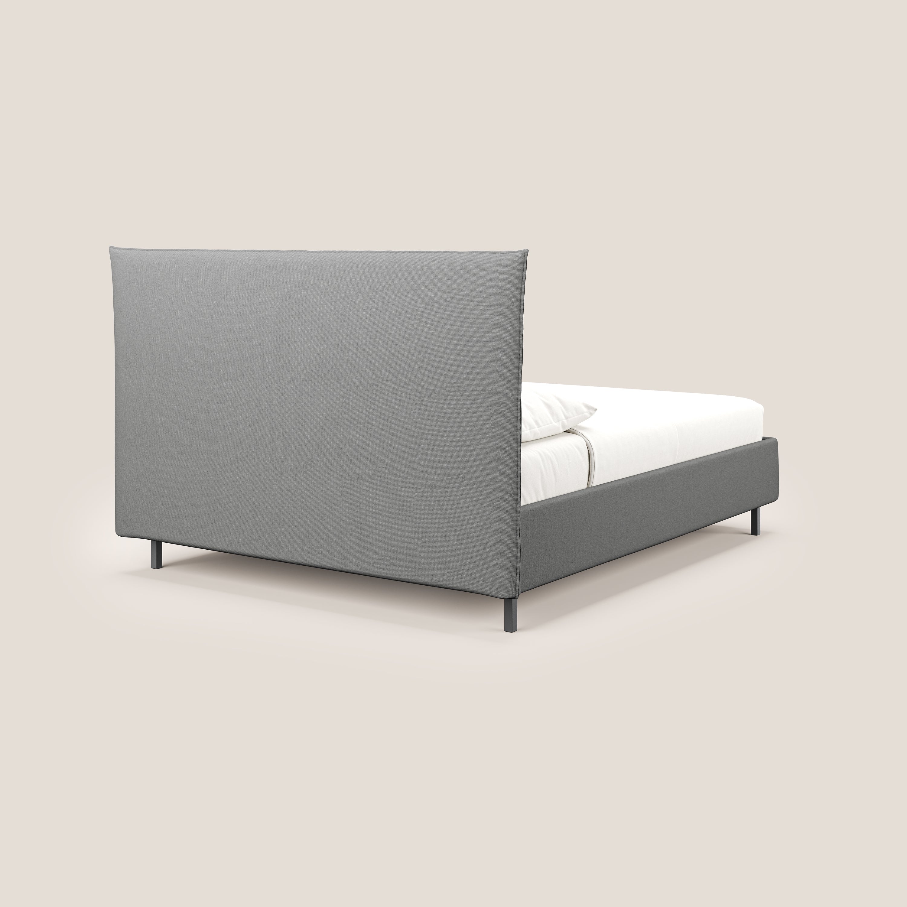Izumi Lit rembourré avec coffre et pieds hauts en tissu détachable T05 gris - Image 5