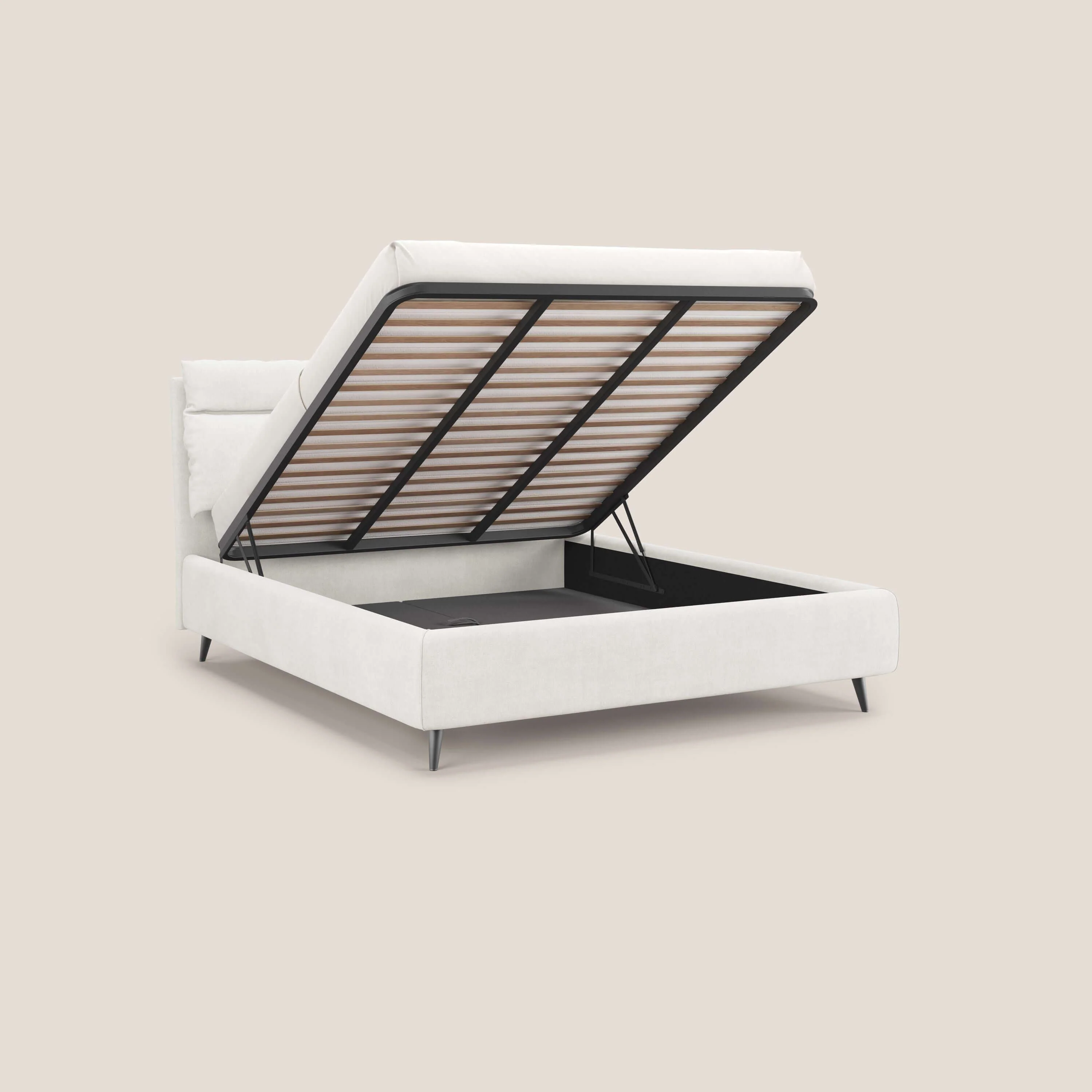Jerry lit coffre et coussins réglables en tissu détachable T17 blanc - Image 2