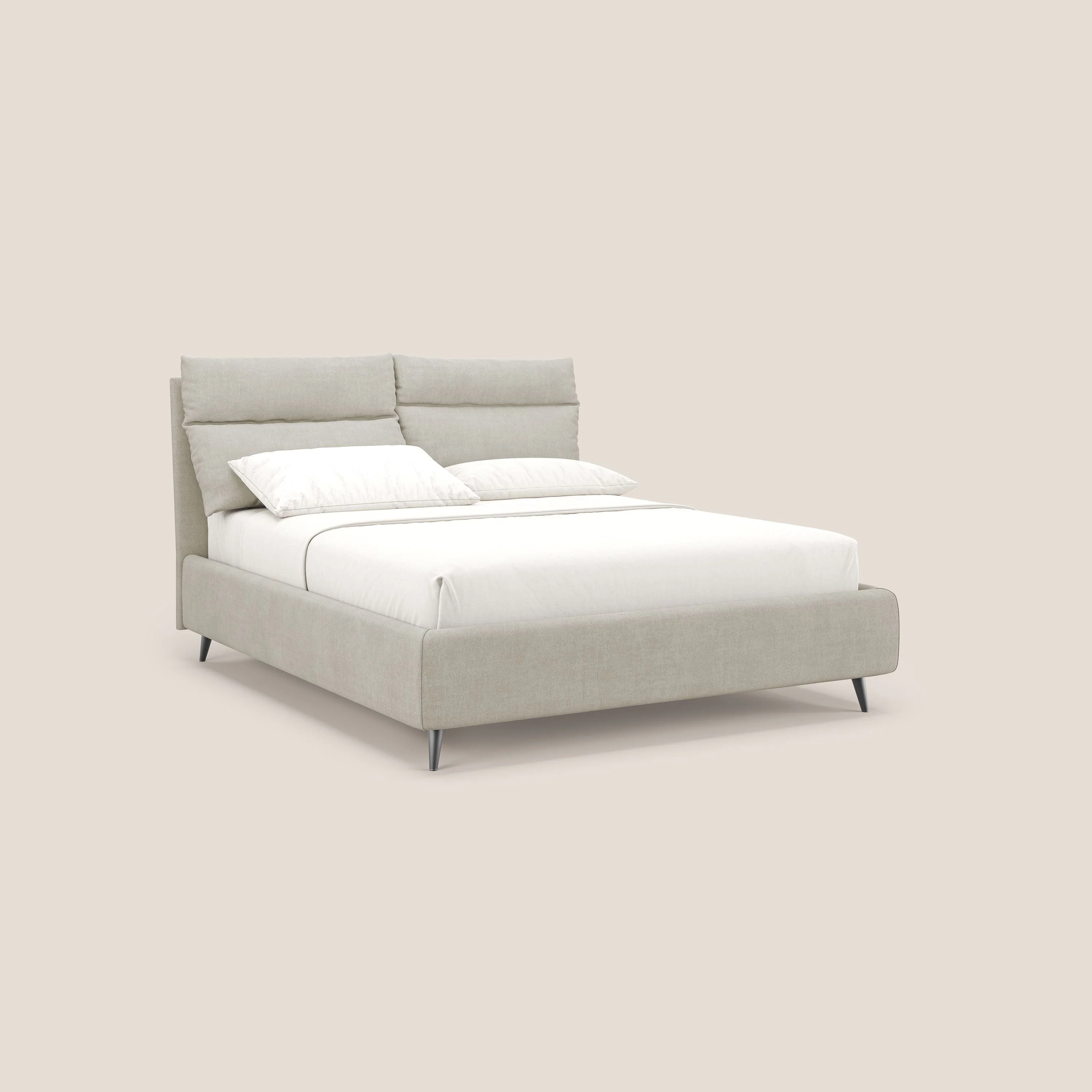 Jerry lit coffre et coussins réglables en tissu détachable T17 crème