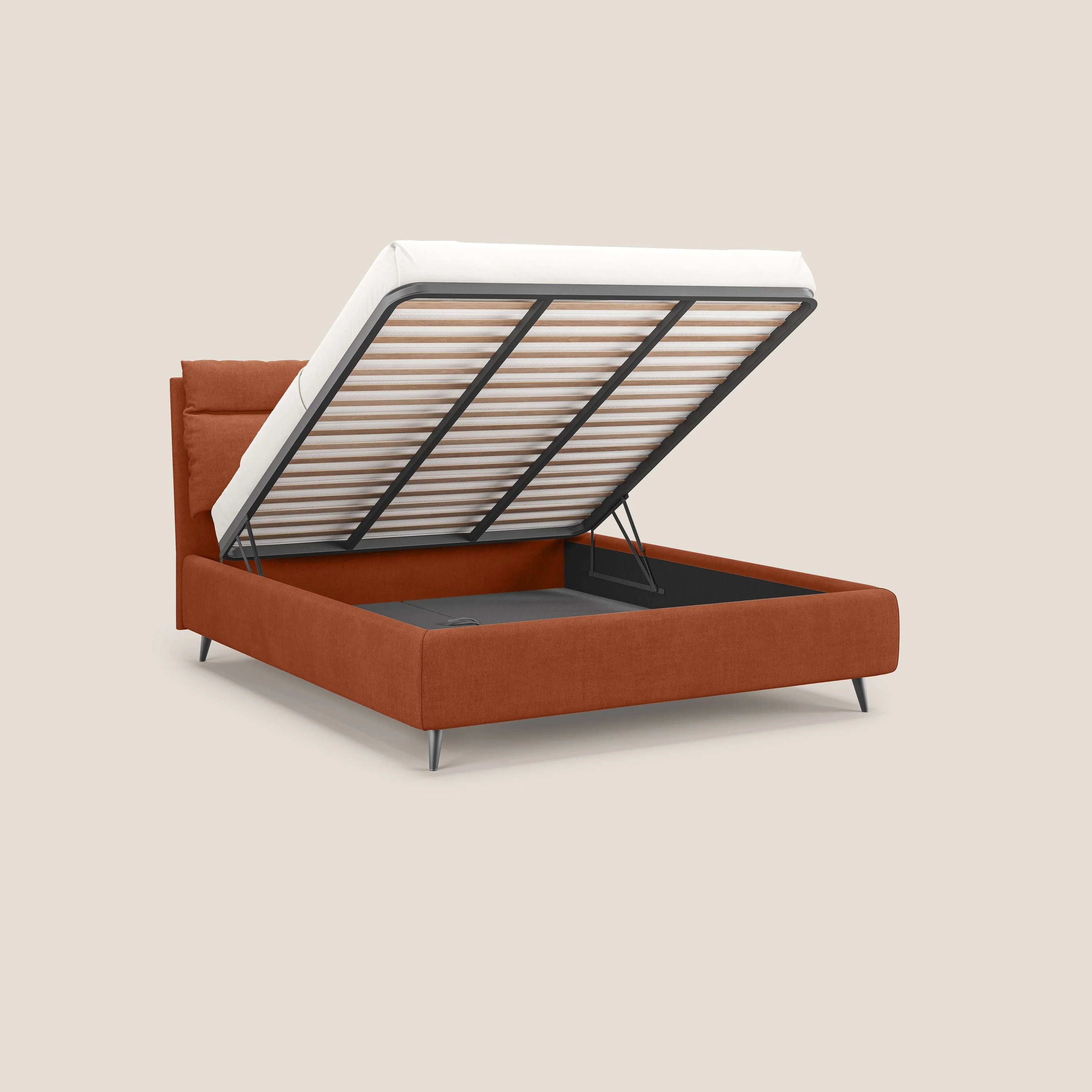 Jerry lit coffre et coussins réglables en tissu détachable T17 orange - Image 2