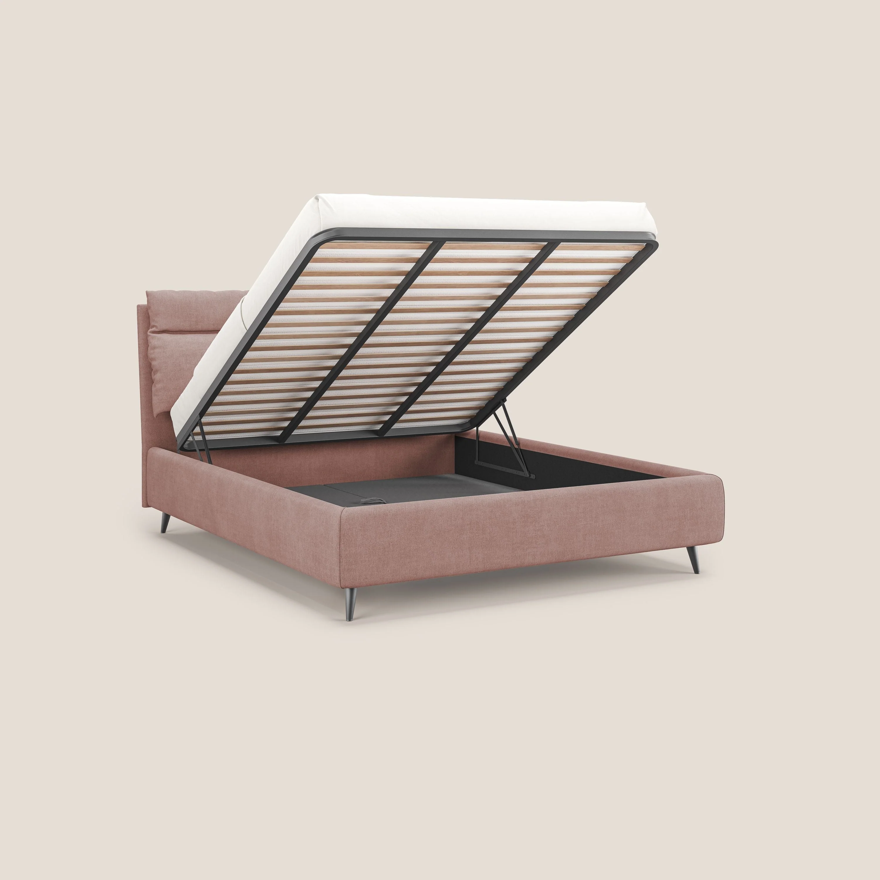 Jerry lit coffre et coussins réglables en tissu détachable T17 rose - Image 2