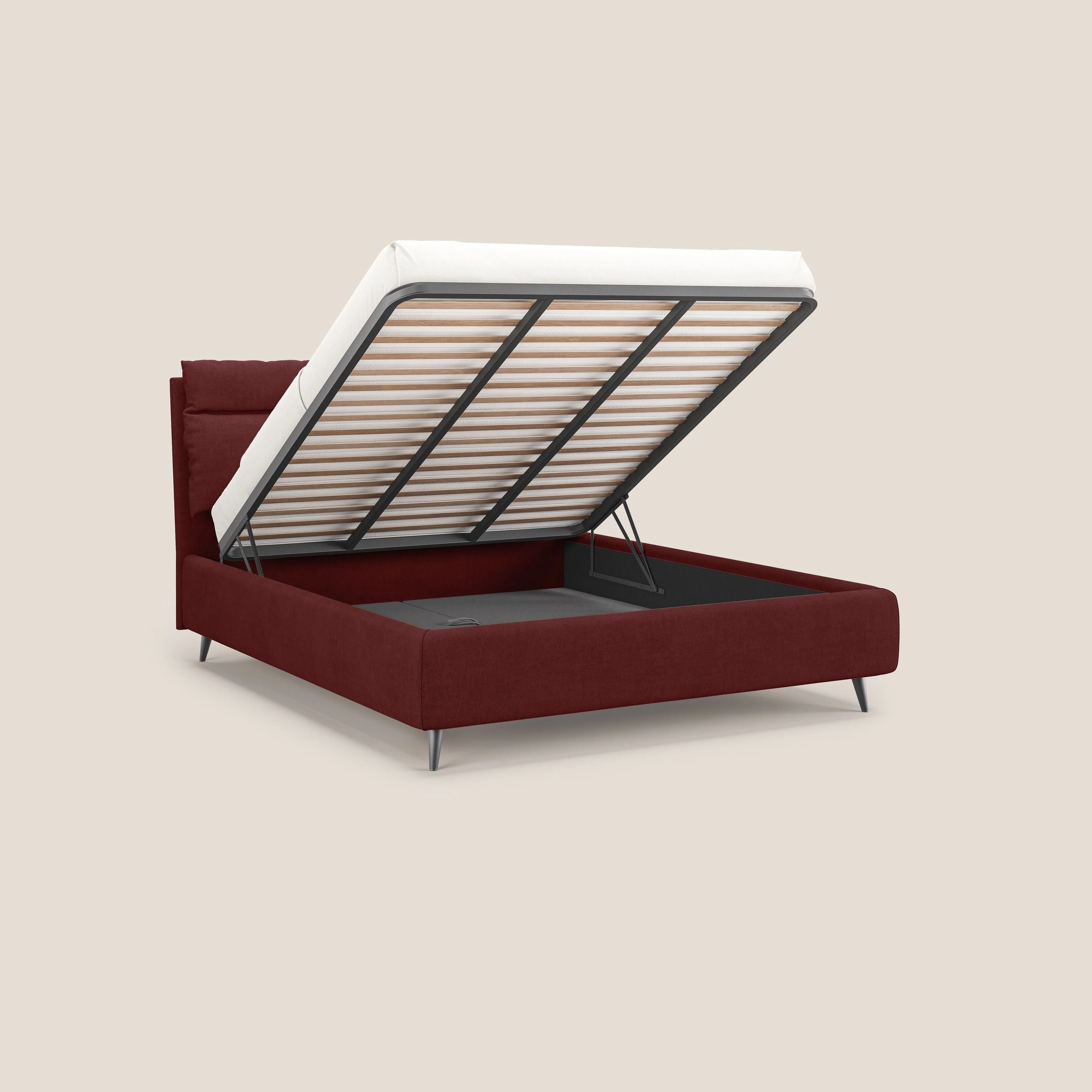 Jerry lit coffre et coussins réglables en tissu détachable T17 rouge - Image 2