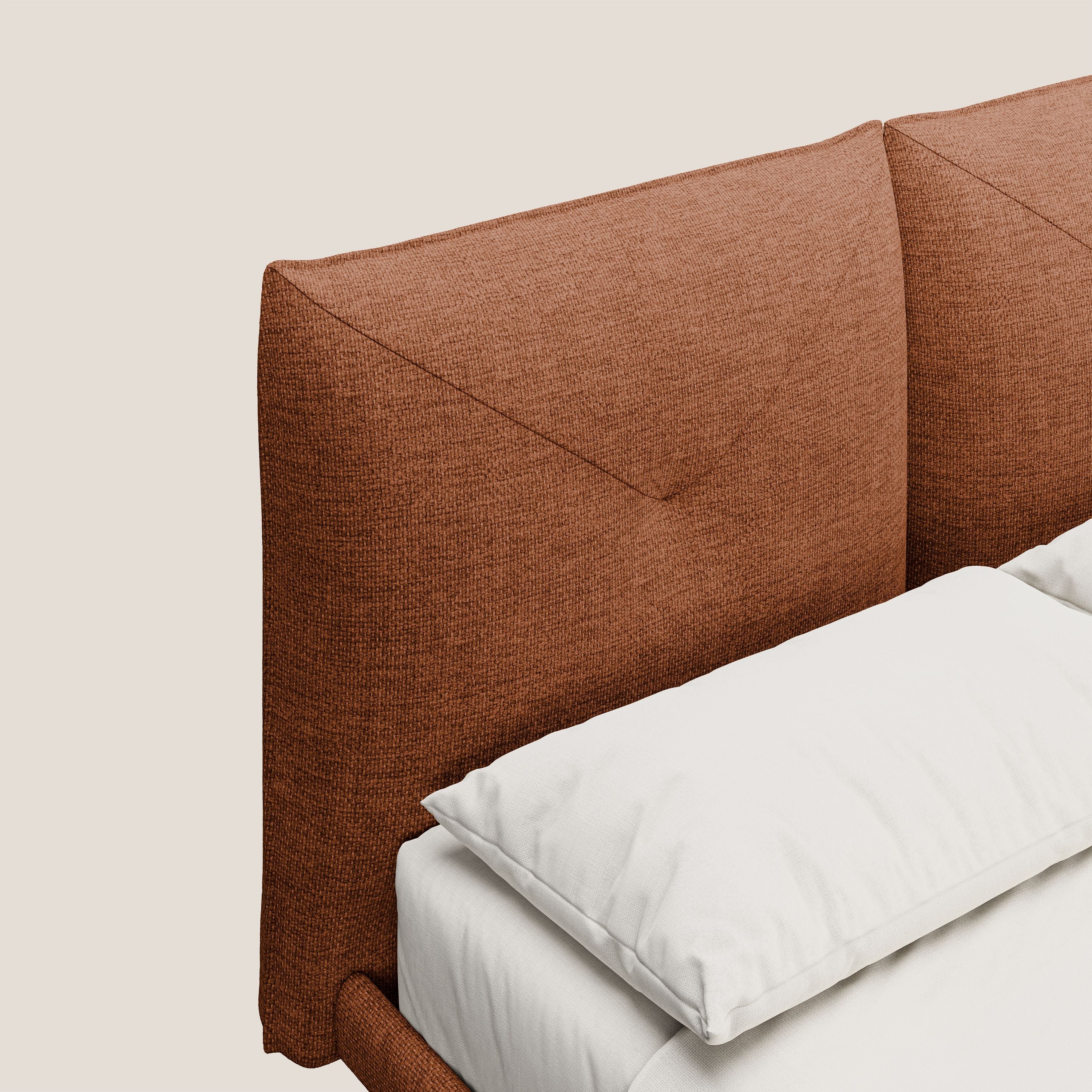 Jolie lit à double panneau et pieds hauts en métal en tissu détachable T18 rouille - Image 7