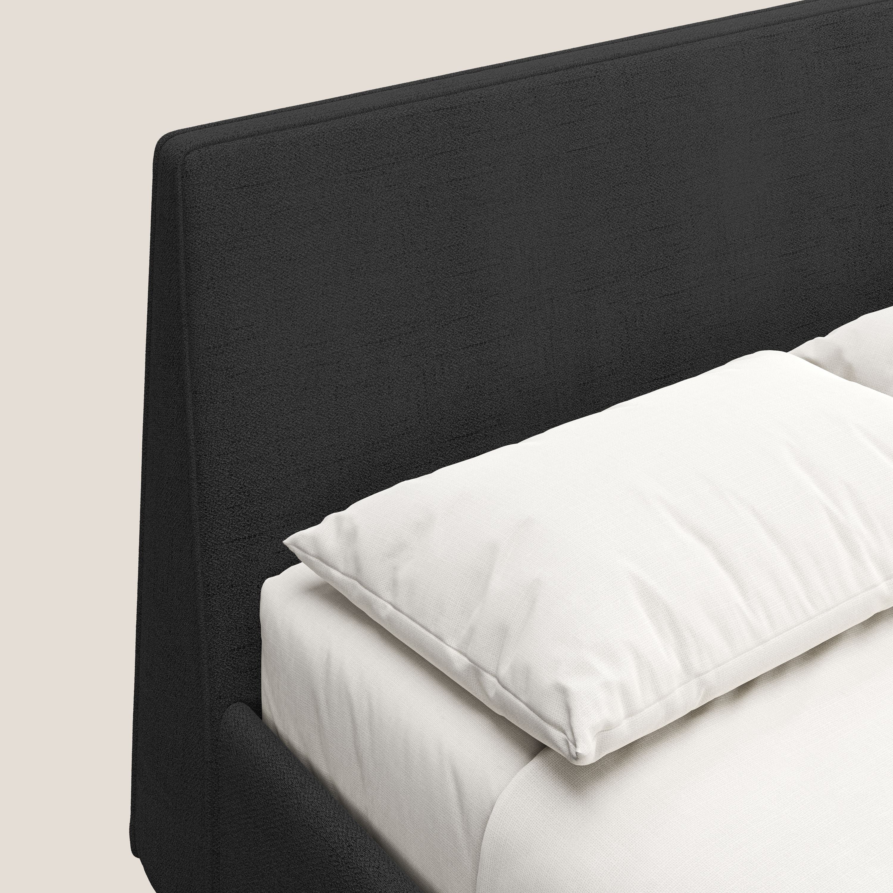 Justin lit rembourré avec coffre et déhoussable en tissu flammé imperméable T03 anthracite - Image 7