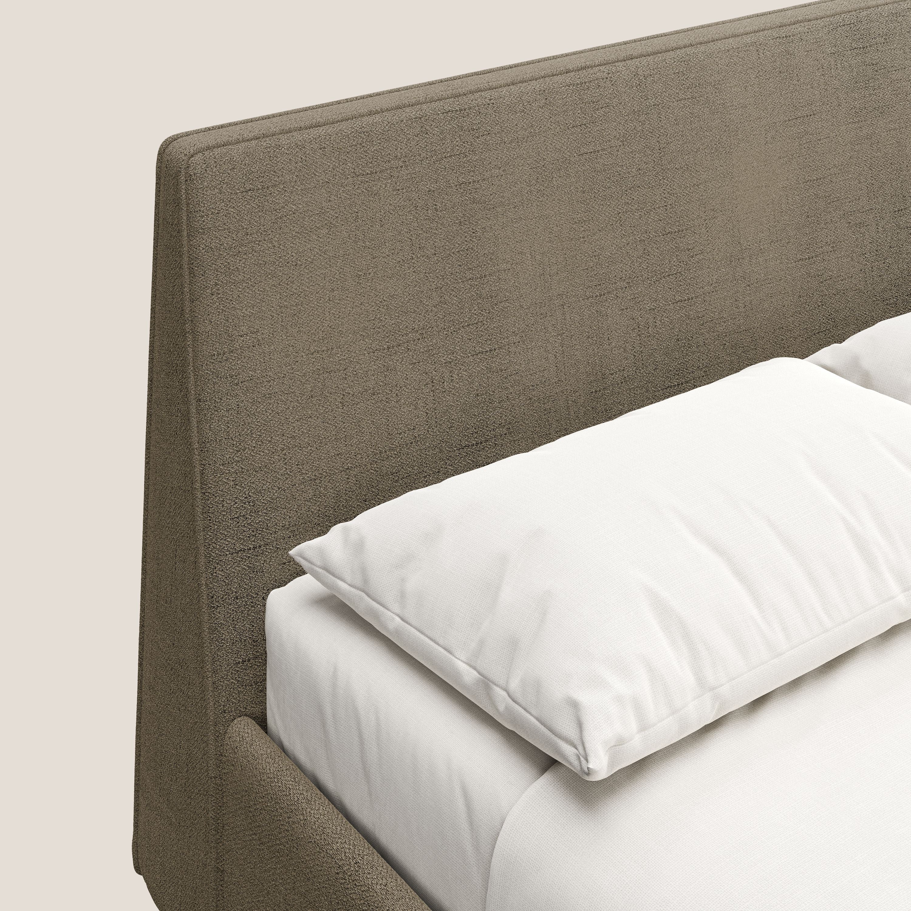 Justin lit rembourré avec coffre et déhoussable en tissu flammé imperméable T03 marron - Image 7
