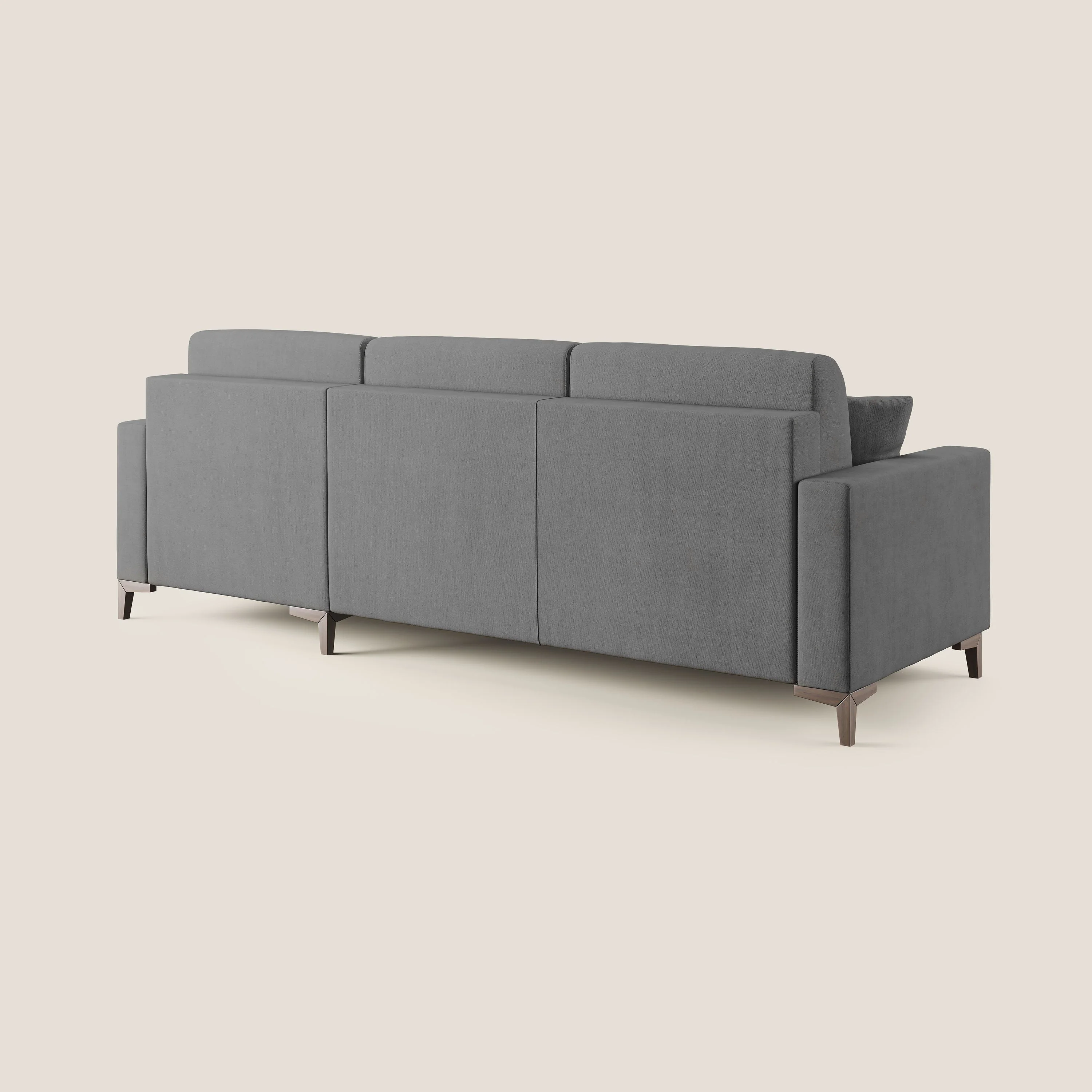 Kafka canapé d'angle convertible en tissu doux imperméable T02 gris - Image 4